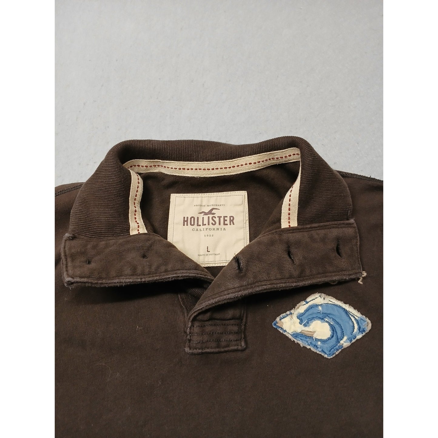 Hollister (Large) Men's Brown Long Sleeve Pullover High Neck Sweatshirt