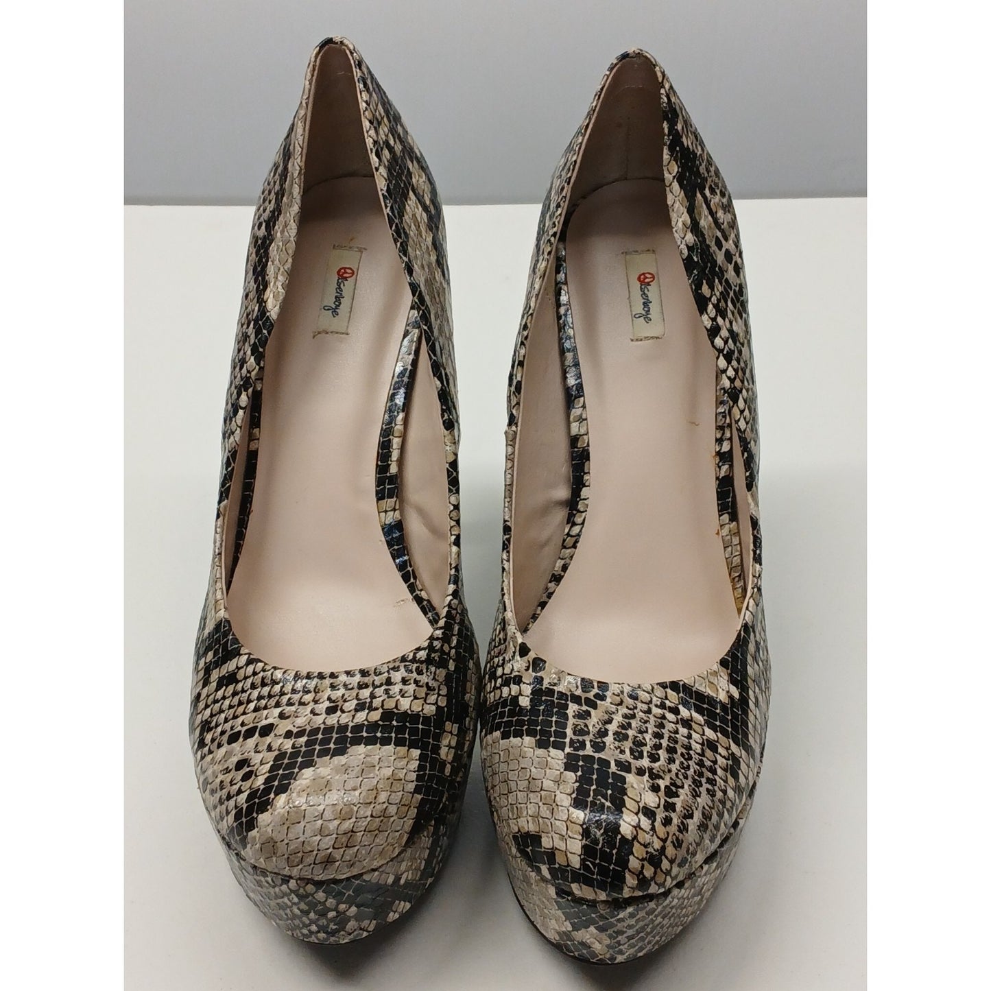 Olsenboye (10M) Snake Skin Close Toe Pumps Stiletto Heels