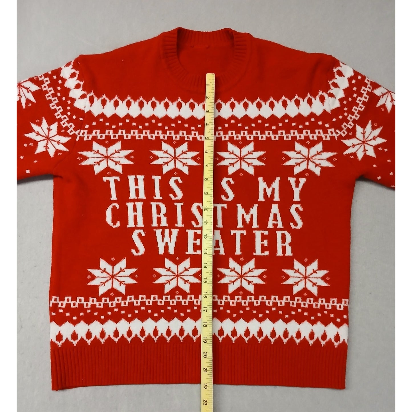 Red (21x22") Knitted Crew Neck Ugly Sweater