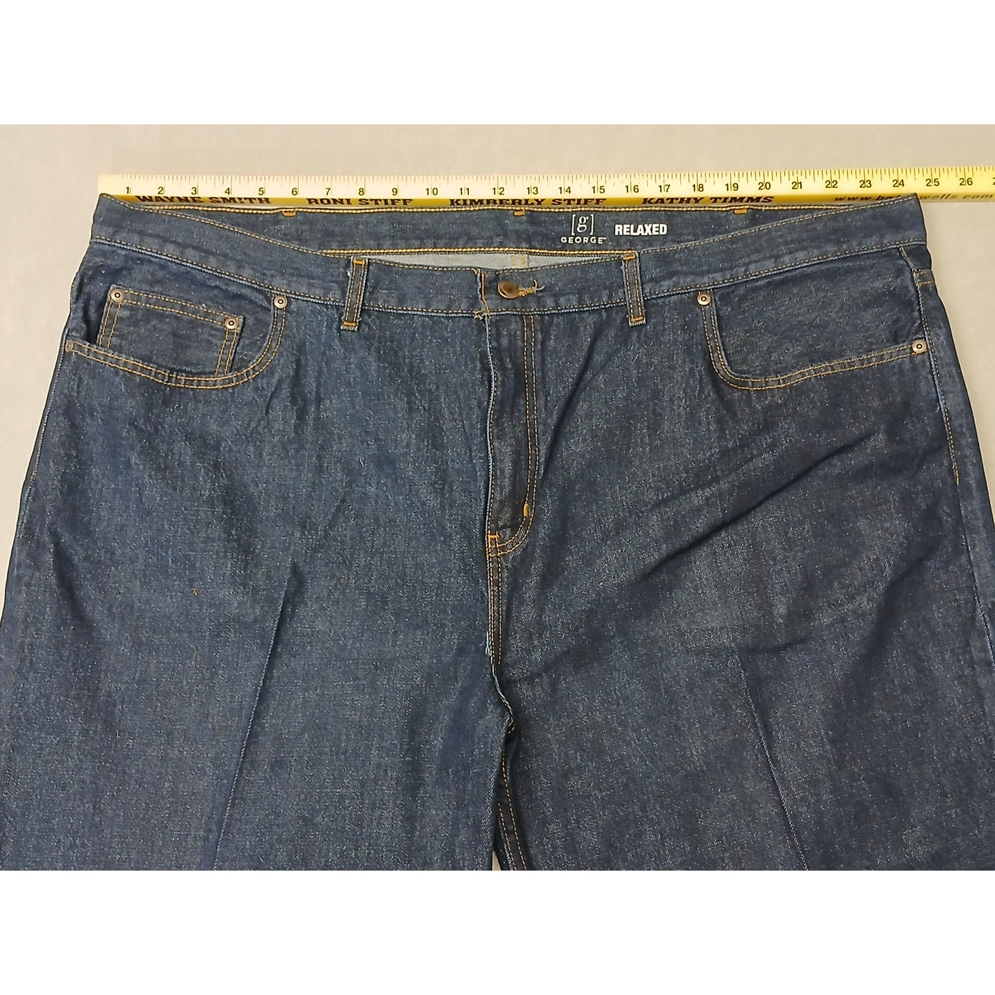 George (50x30) Men's Straight Leg Relaxed Blue Denim Jeans