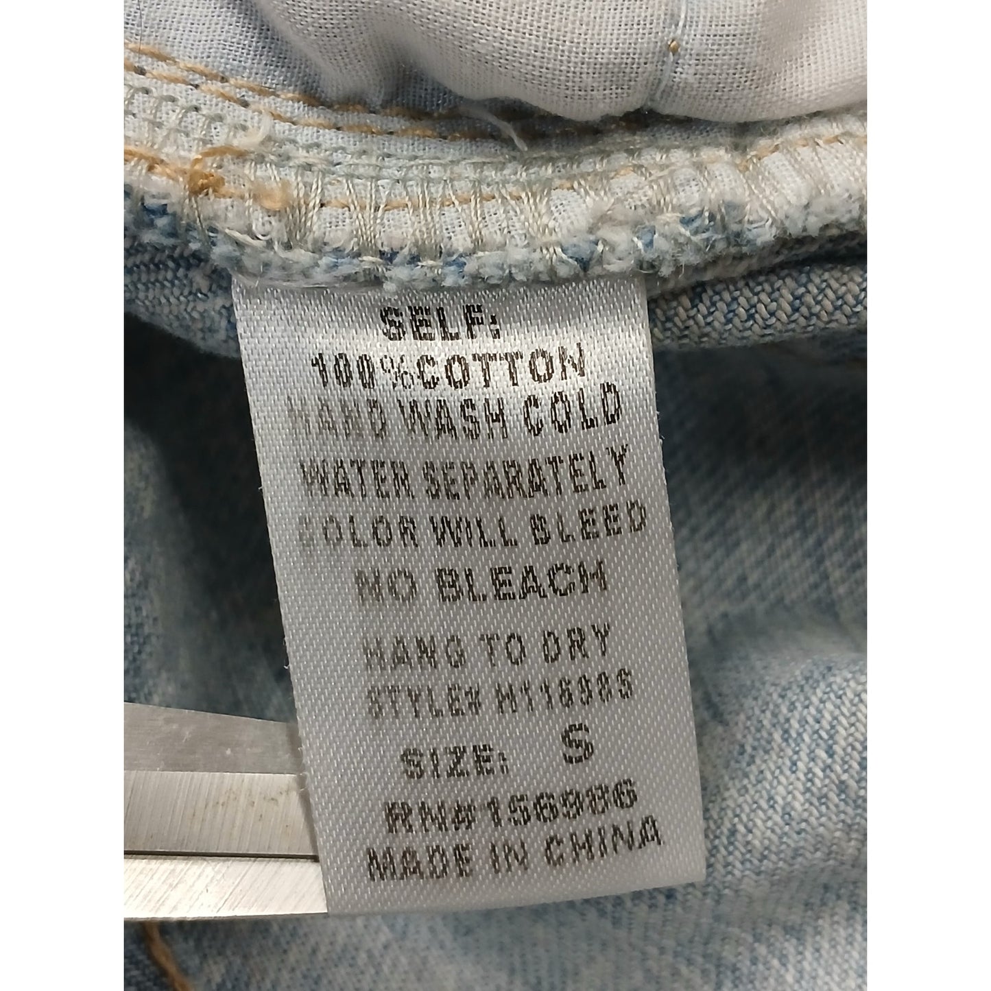 Item Ditto (Small) Vintage Distressed Light Denim Mini Skirt