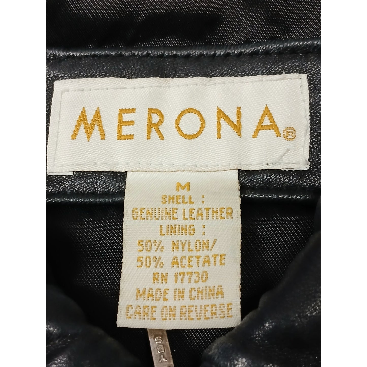 Merona (Medium) Women's Black Genuine Leather Zip Jacket