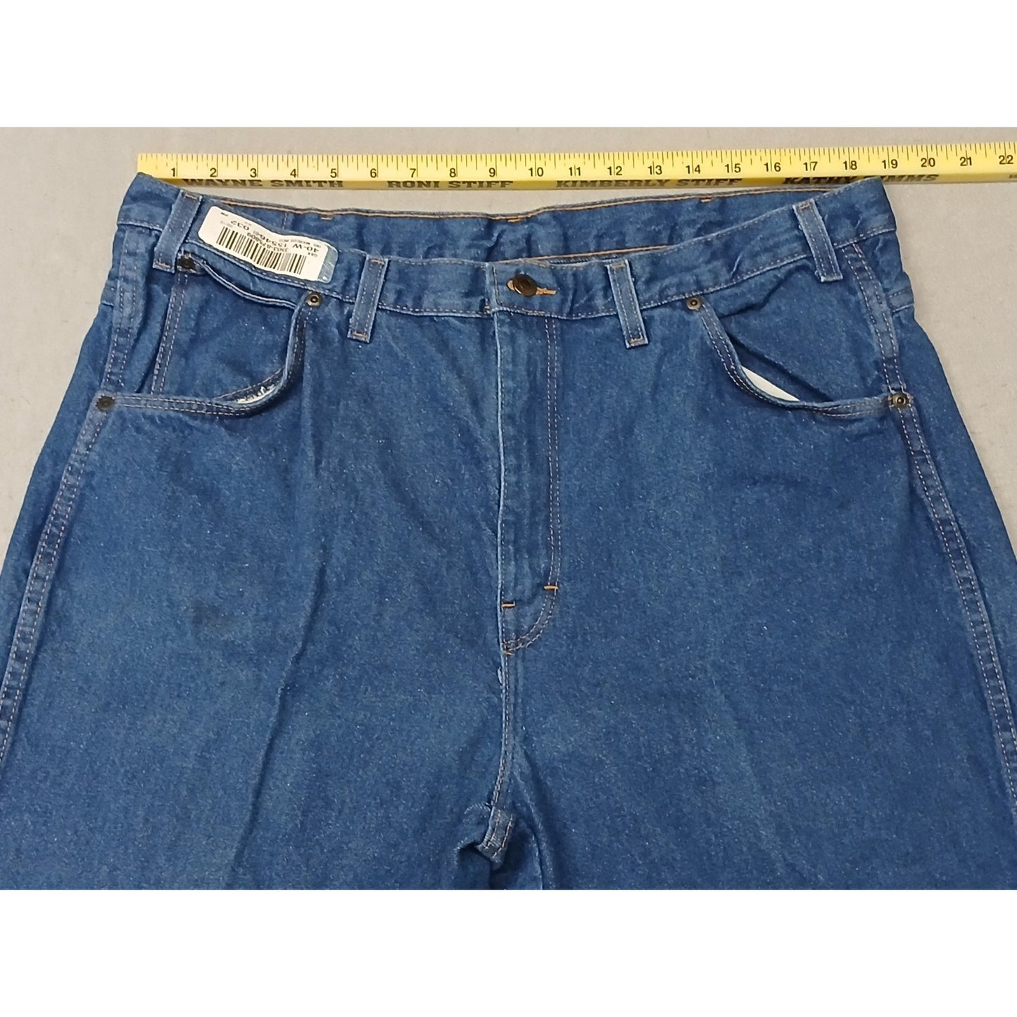 G & K (42x30) Men's Tapered Straight Leg Blue Denim Work Jeans