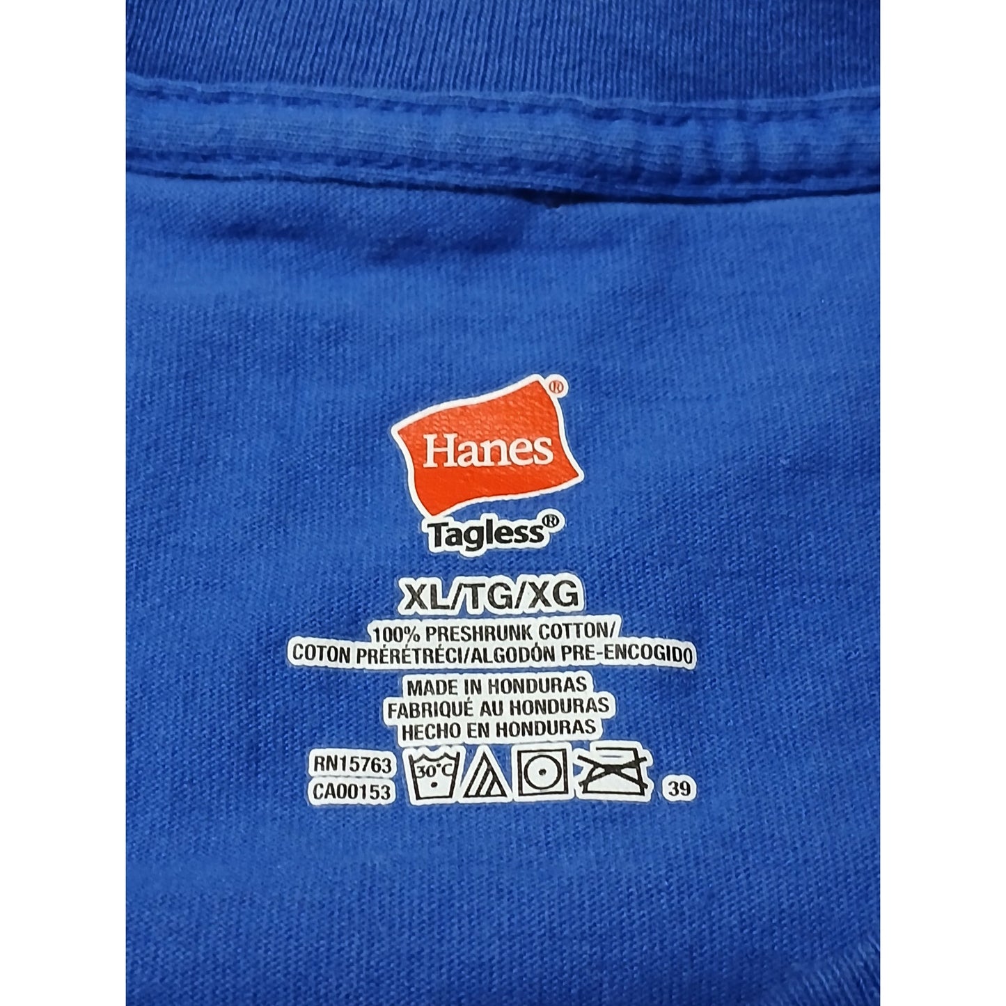 Hanes (XL) Blue Honda Logo Short Sleeve Crew Neck Tee Shirt