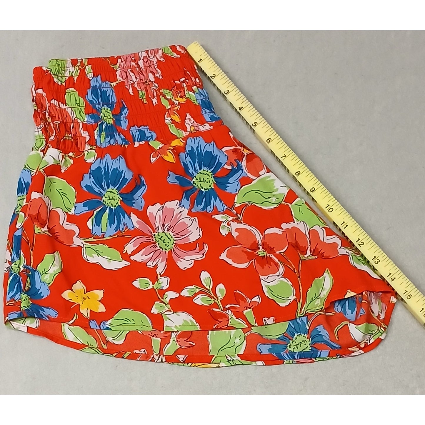 Sienna Sky (Large) Red Floral Ruffle Flowy Boho Shorts