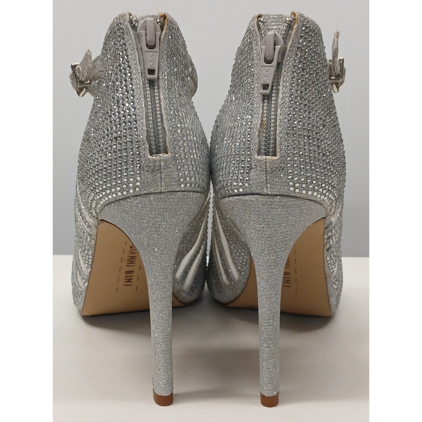 Gianni Bini (10M) Sharissah Silver Rhinestone Stiletto High Heels