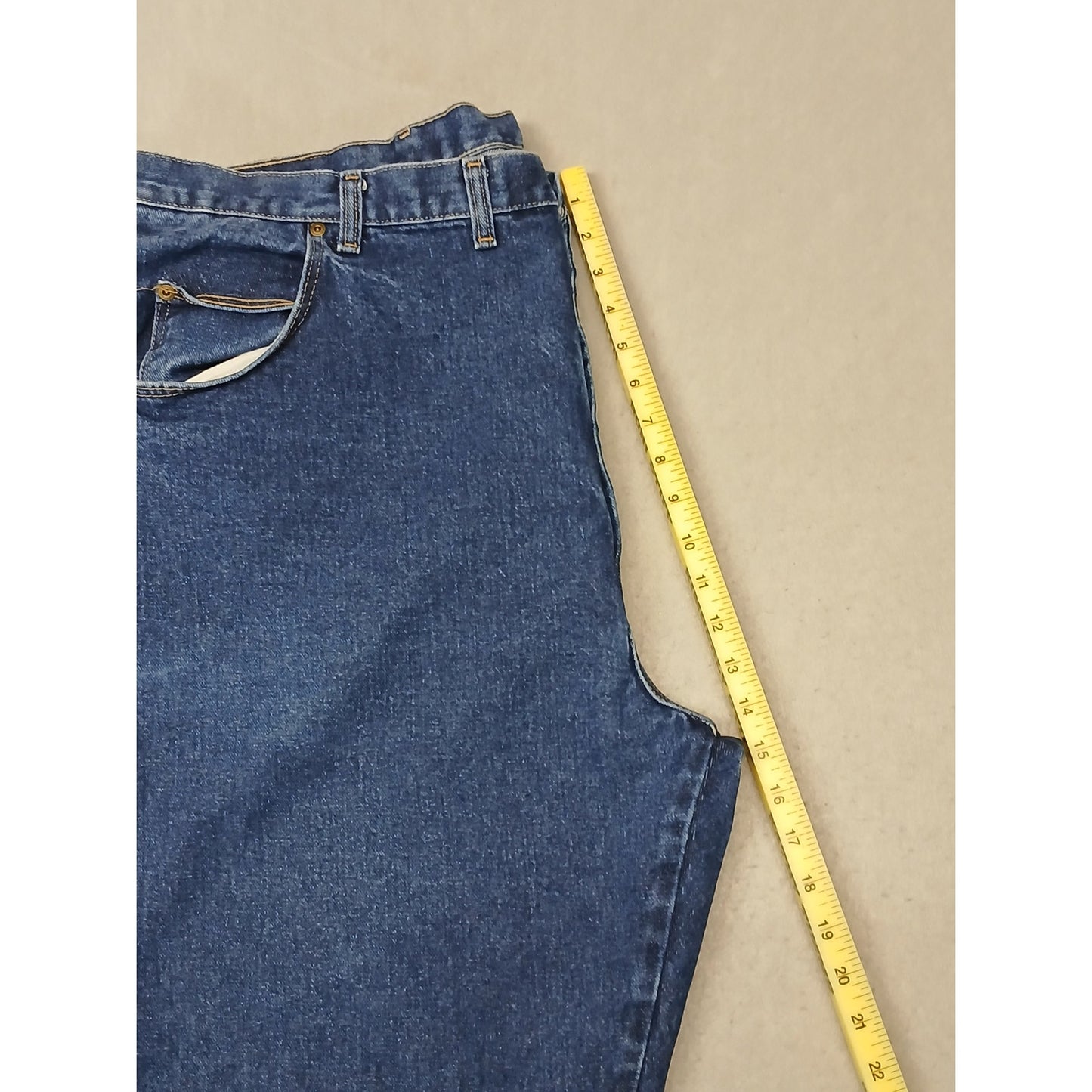 Wrangler (46x32) Rugged Relaxed Straight Blue Denim Jeans