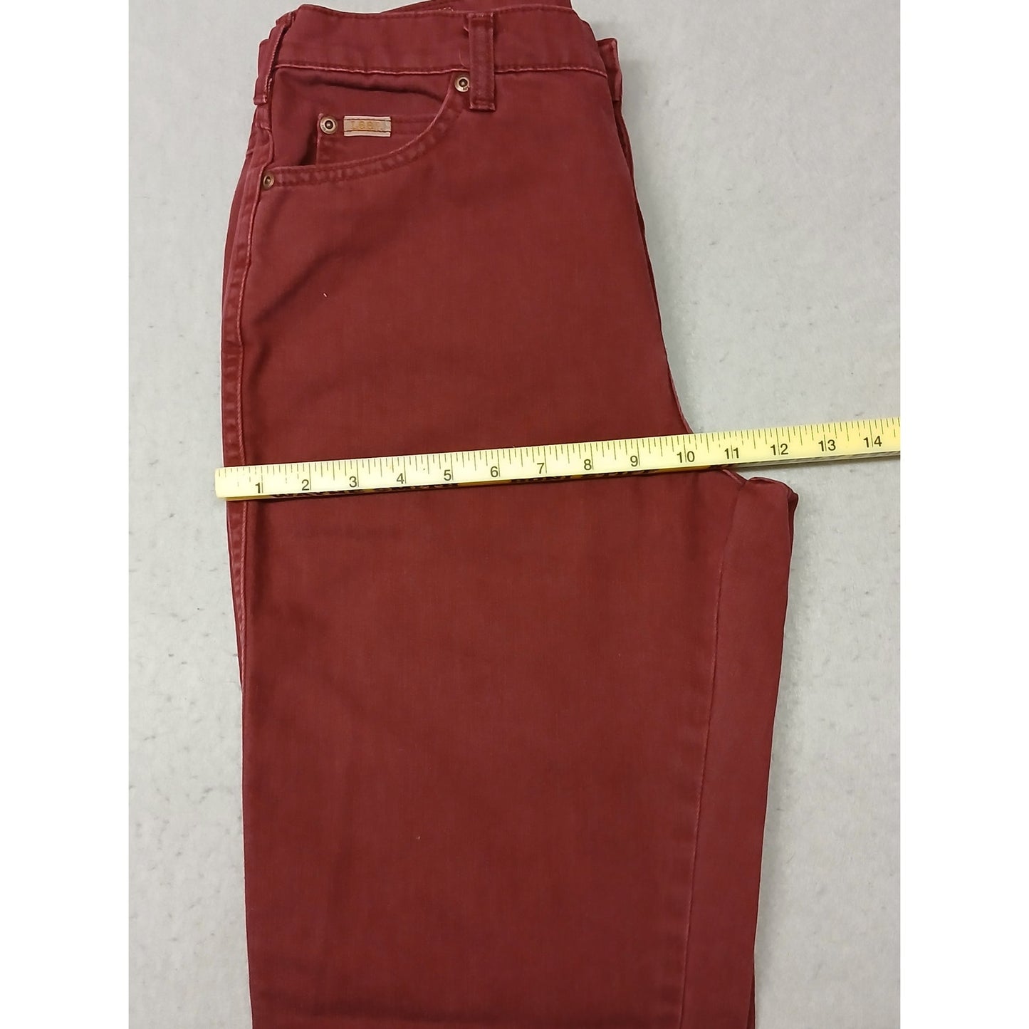 Lee (10L) Vintage Burgundy High Rise Tapered Leg Denim Jeans
