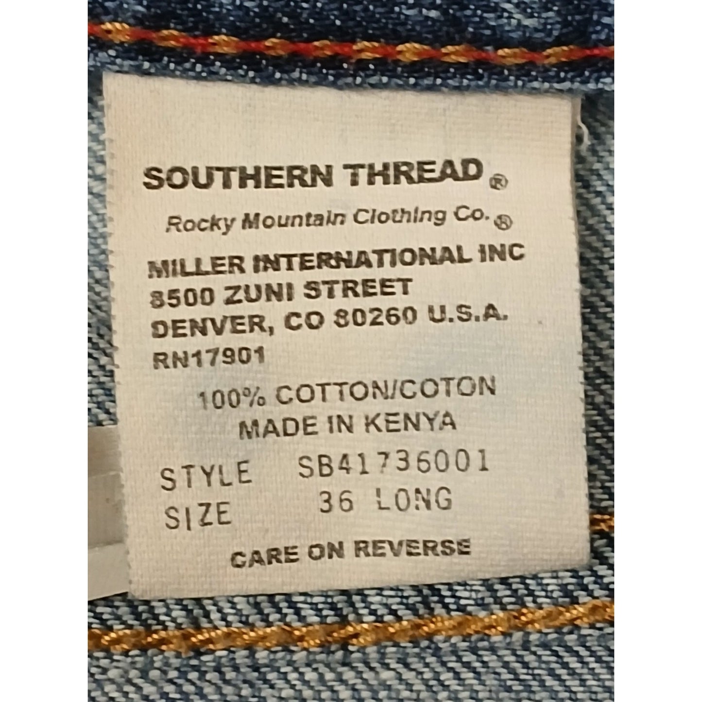Southern Thread (36x34) Y2K Baggy Wide Blue Denim Jeans