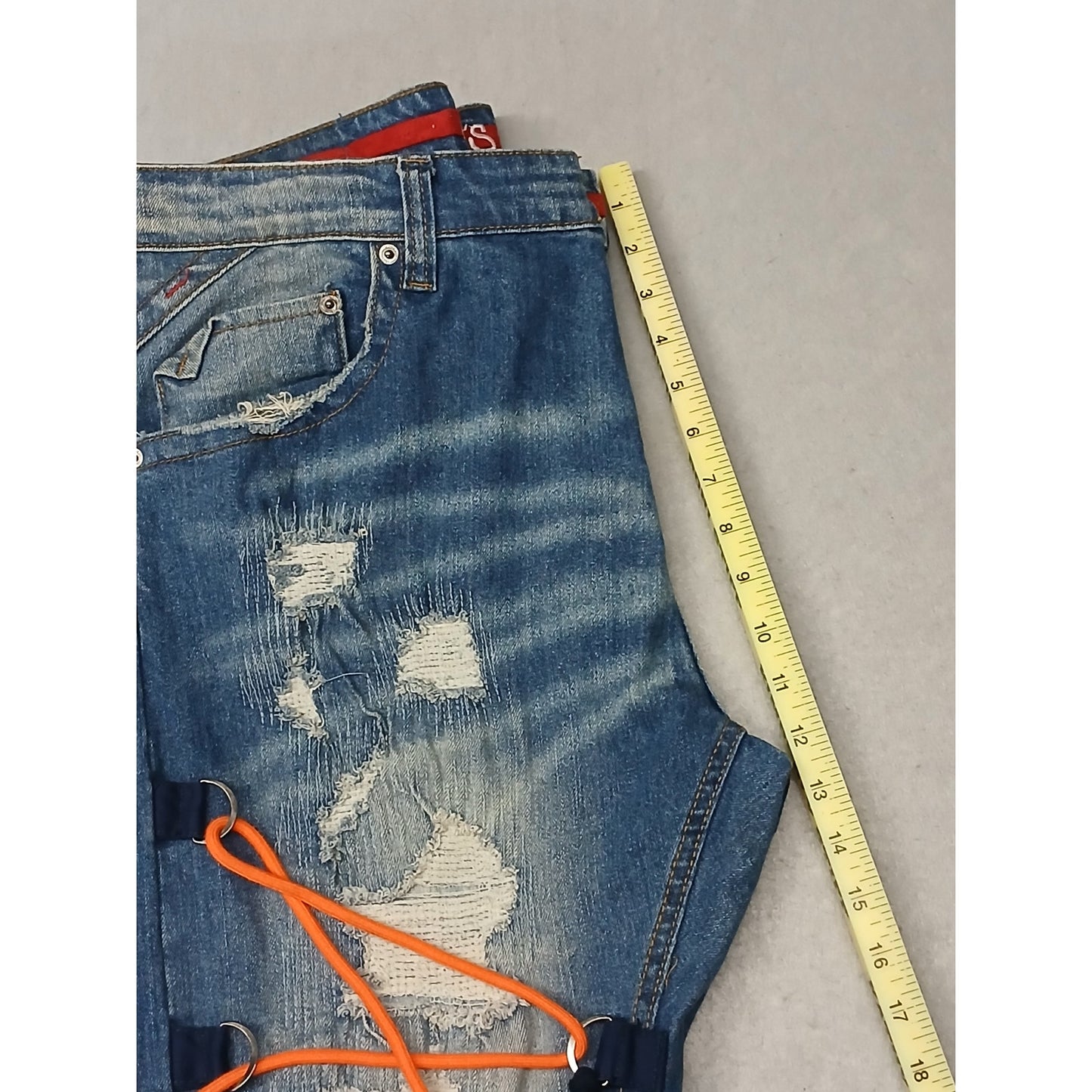 Smugglers Moon (42x33) Y2K Distressed Straight Blue Denim Jeans