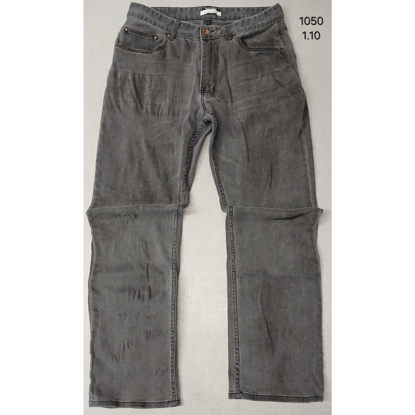 Five Four (34) Black Relaxed Straight Distressed Denim Jeans