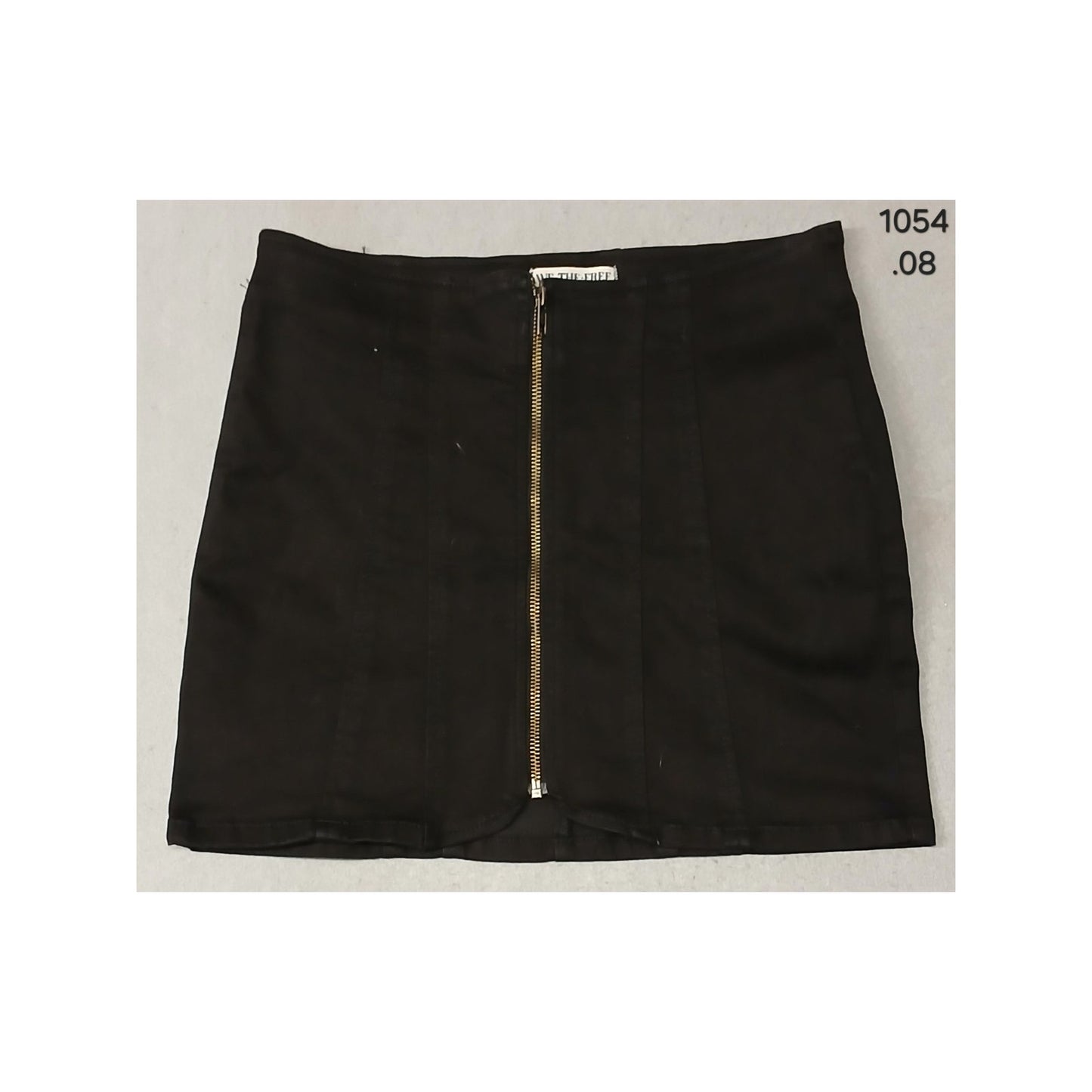 We The Free (4) Black Zip Front Denim Mini Skirt