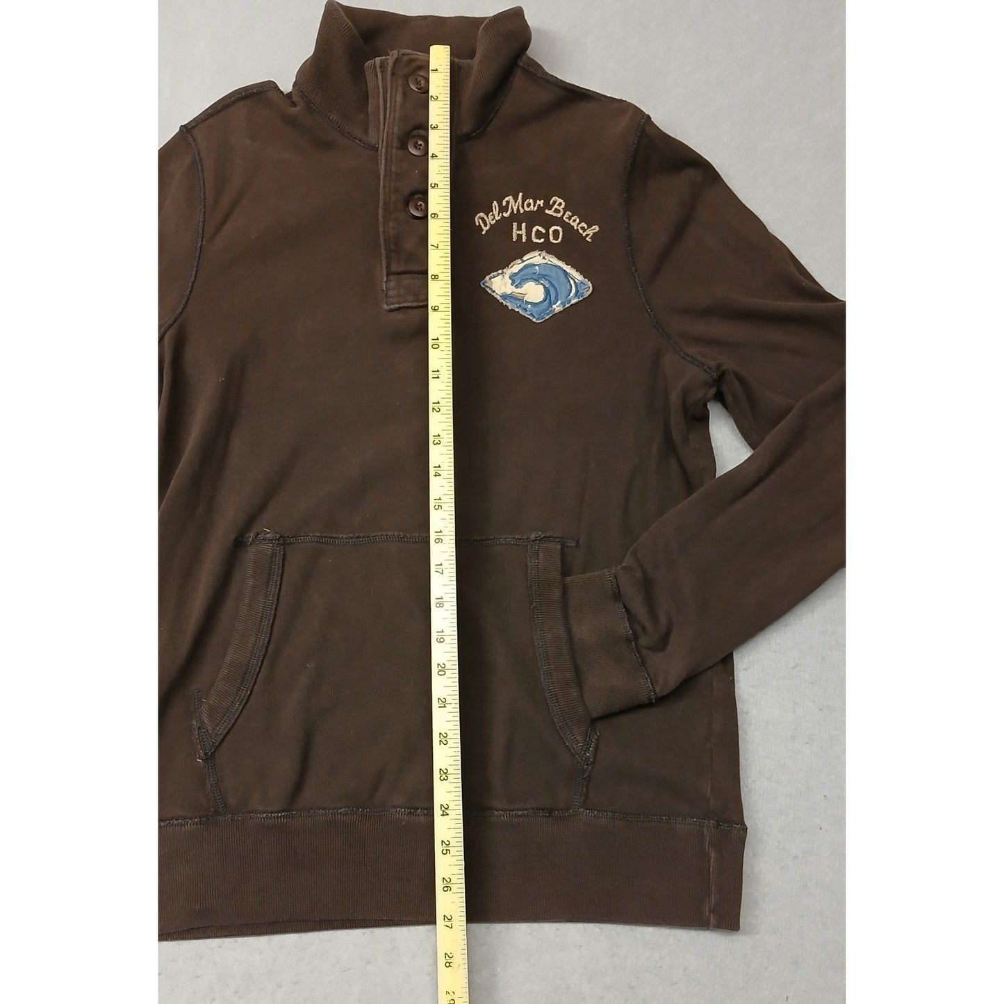Hollister (Large) Men's Brown Long Sleeve Pullover High Neck Sweatshirt