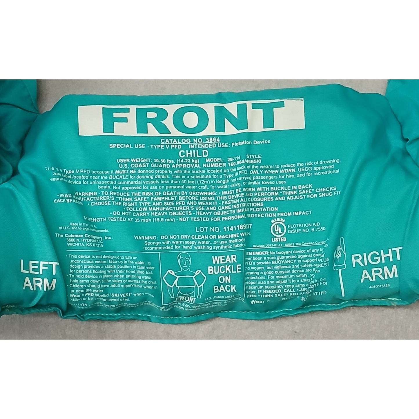 Streams Puddle Jumper (Children's) Teal Floatation Arm Vest