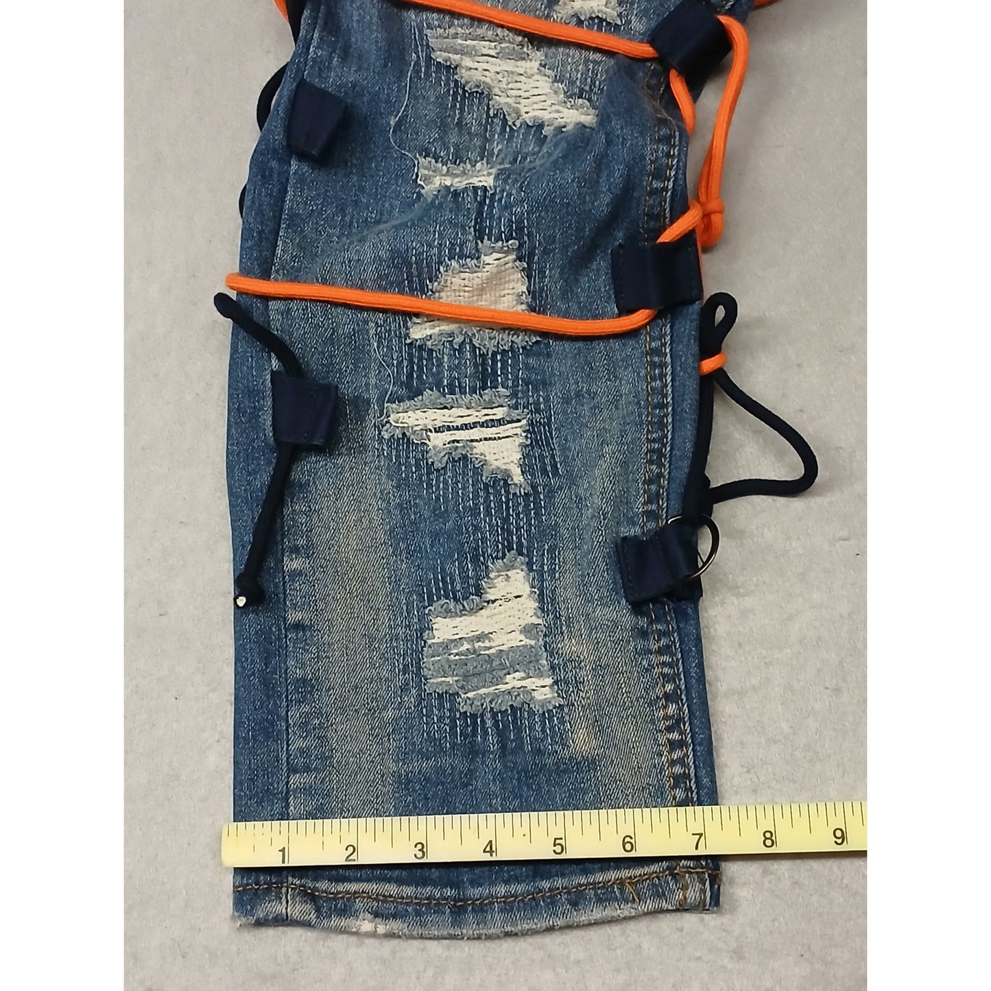 Smugglers Moon (42x33) Y2K Distressed Straight Blue Denim Jeans