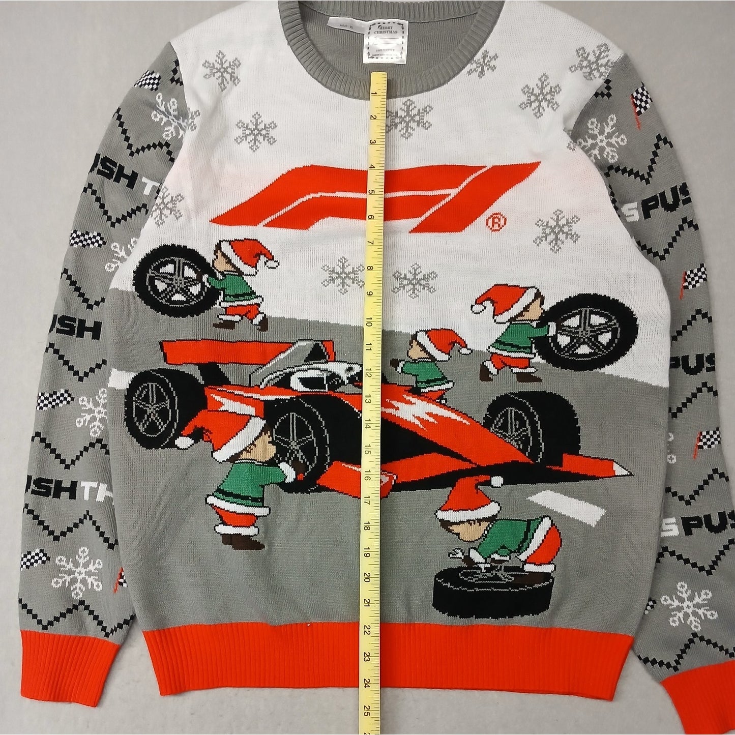 FI (XL) Multicolor Crew Neck Knitted Pullover Xmas Sweater
