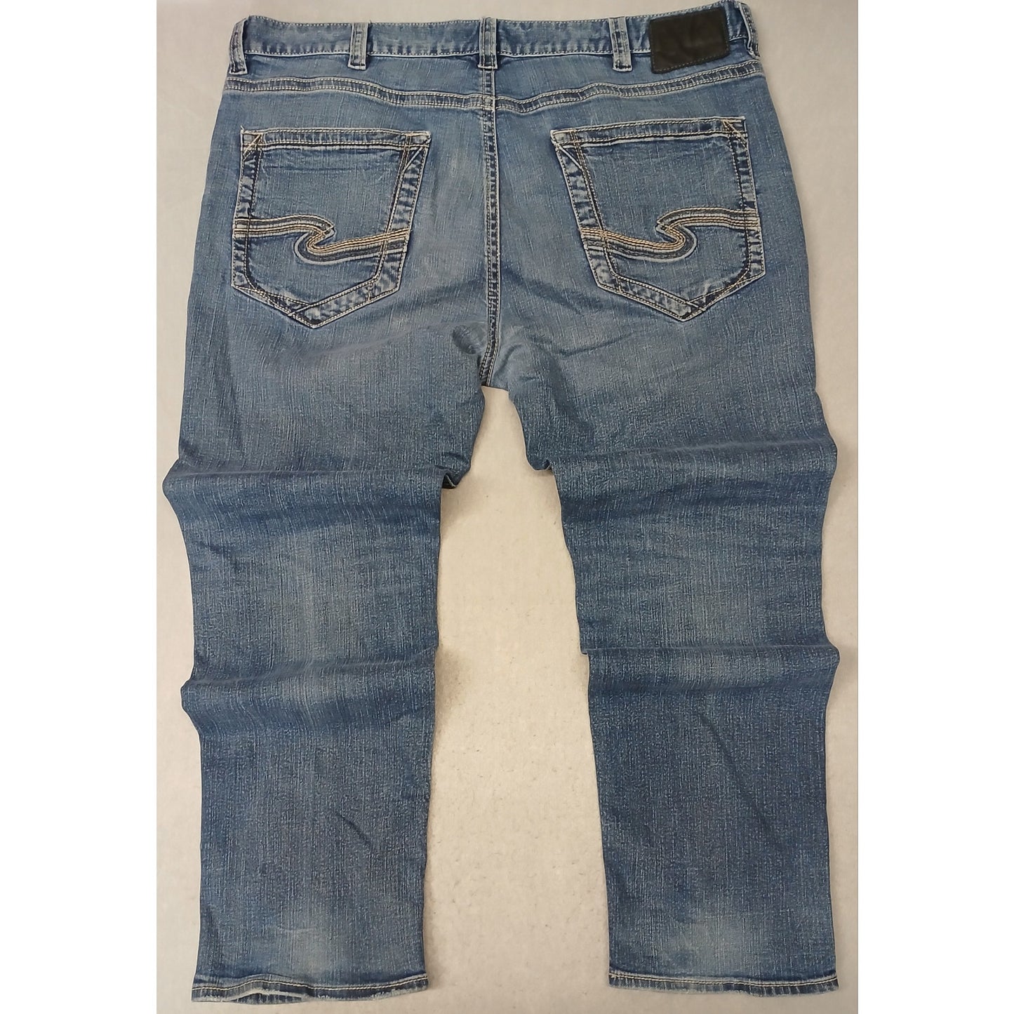Silver Eddie (44x34) Men's Straight Leg Blue Denim Jeans