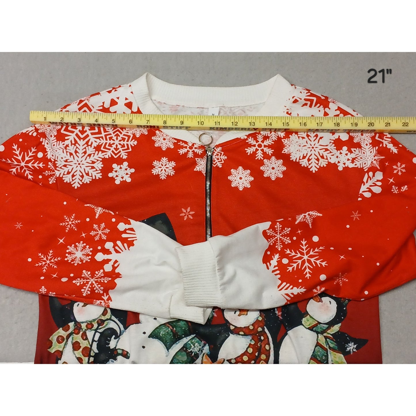 Women's (Medium) Ugly Xmas Zip Pullover Fleece Sweatshirt
