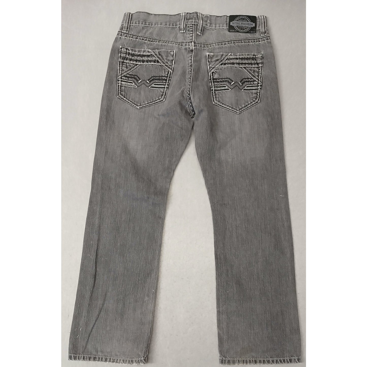 Royal (32x30) Mens Gray Straight Boot Cut Denim Jeans