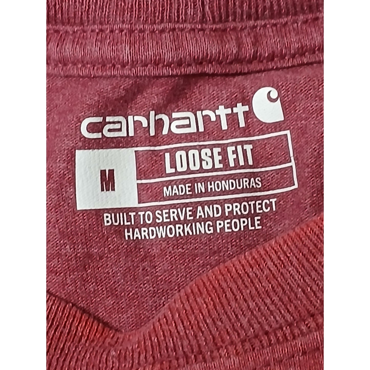 Carhartt K87 (Medium) Burgundy Pocket Short Sleeve TShirt