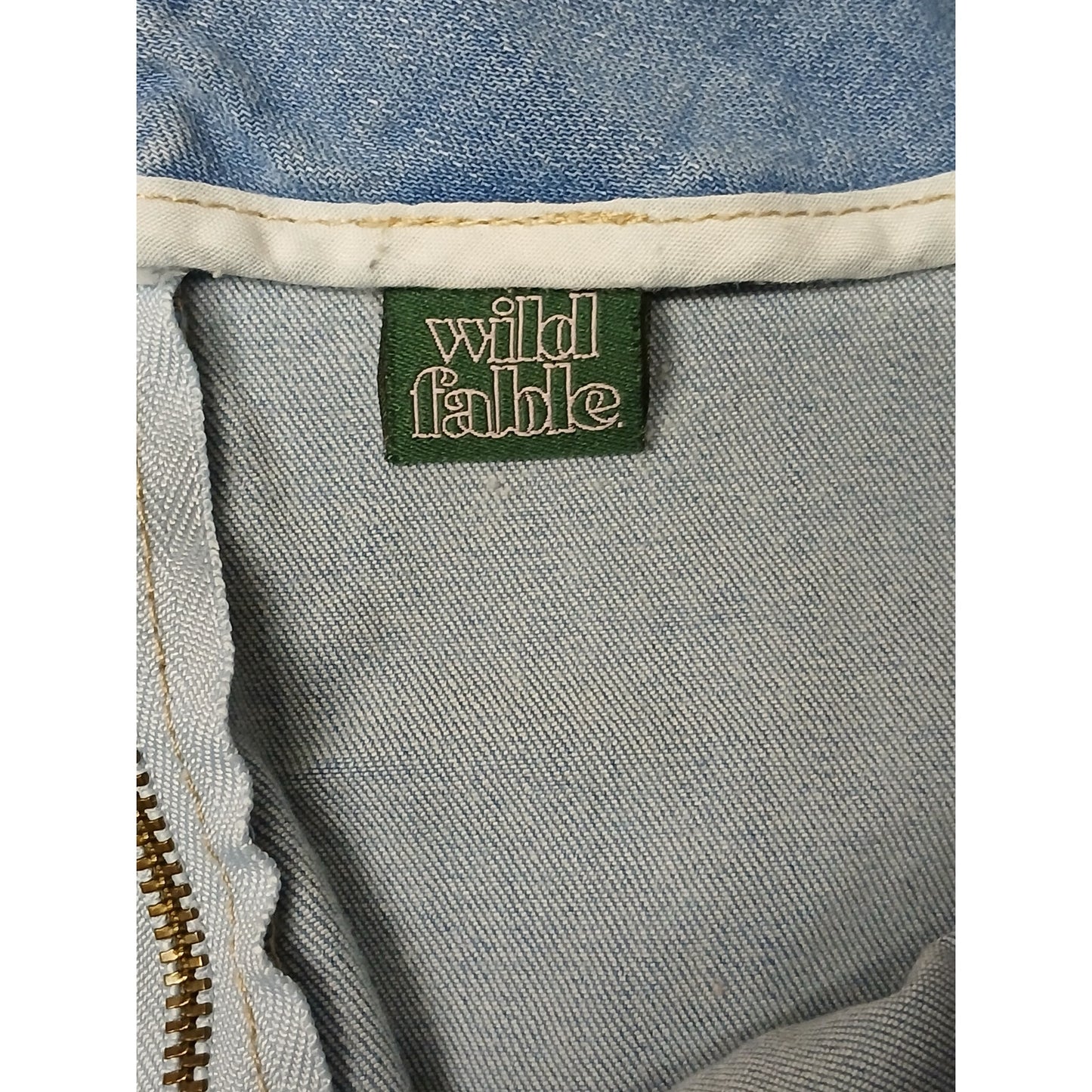 Wild Fable (0) Light Wash Raw Hem Denim Mini Skirt