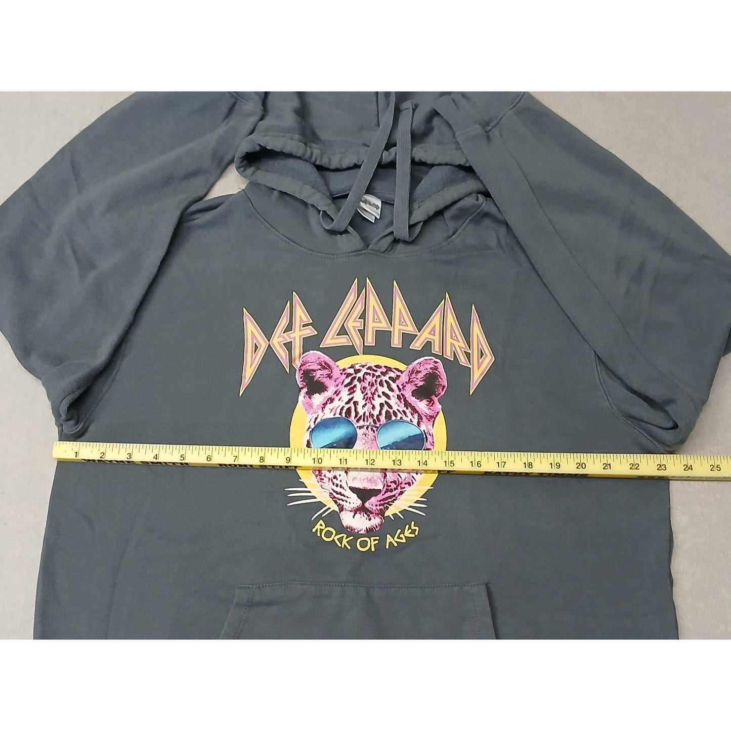 Def Leppard (2XL) Gray Cotton Blend Pullover Hoodie