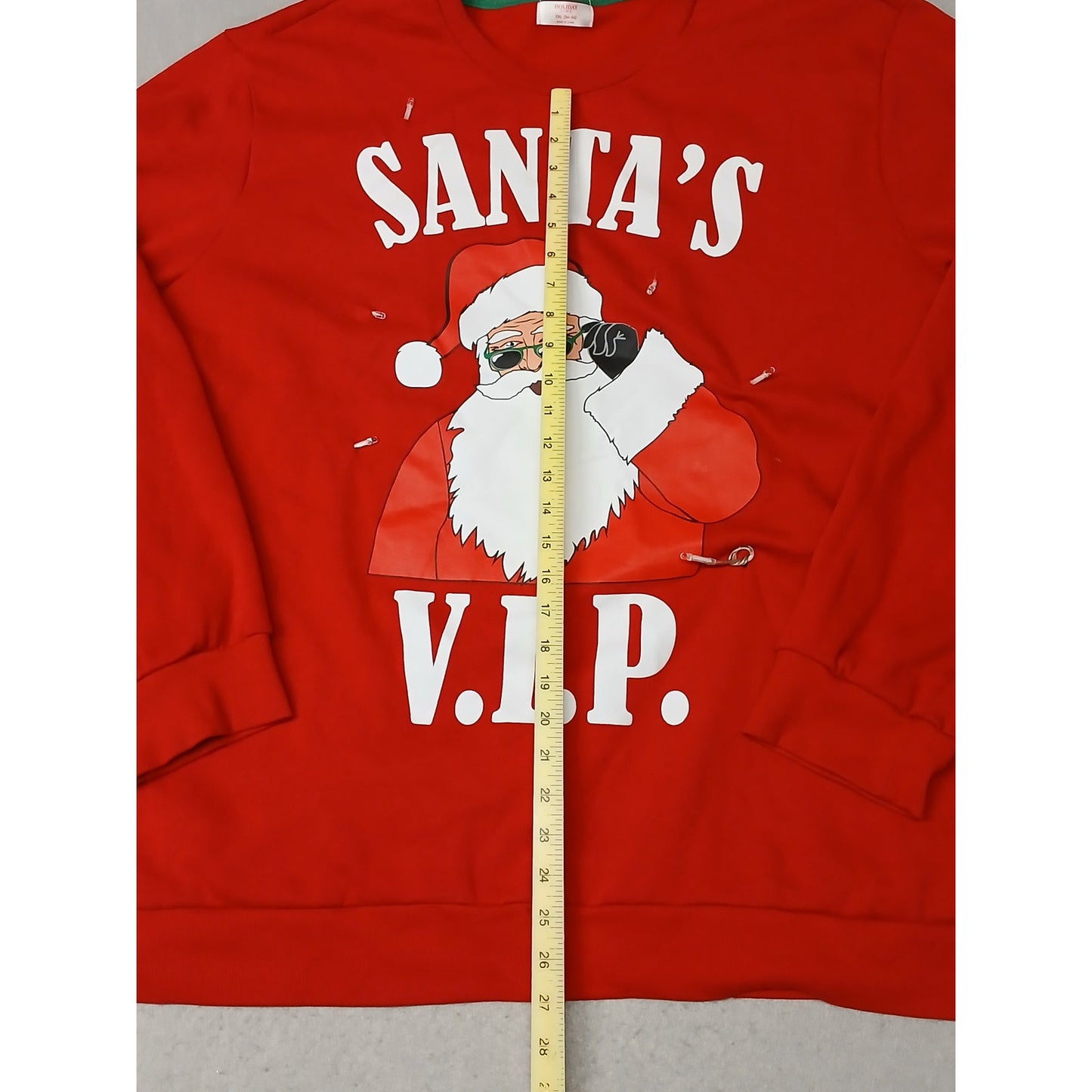 Holiday Time (3XL) Lite Up Red Crew Neck Pullover Sweatshirt