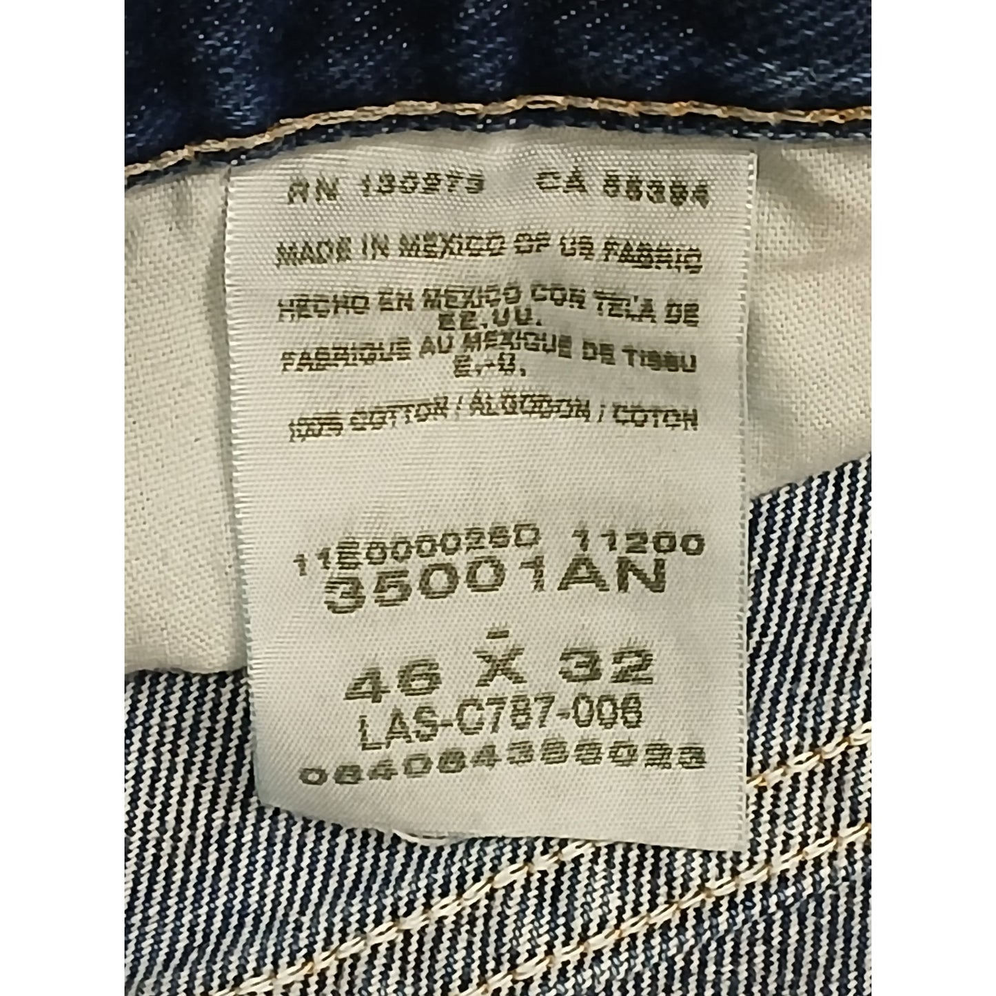 Wrangler (46x32) Rugged Relaxed Straight Blue Denim Jeans