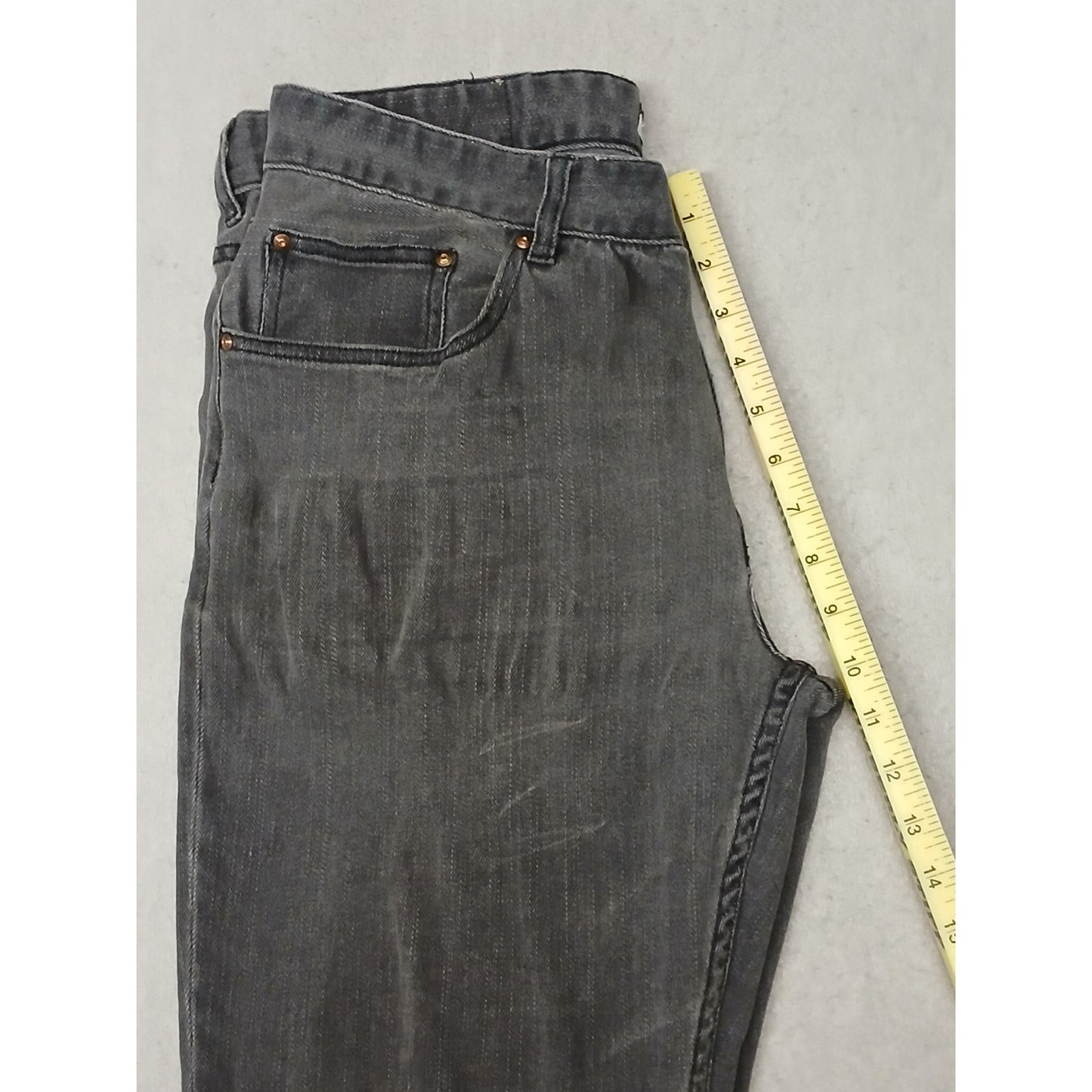 Five Four (34) Black Relaxed Straight Distressed Denim Jeans