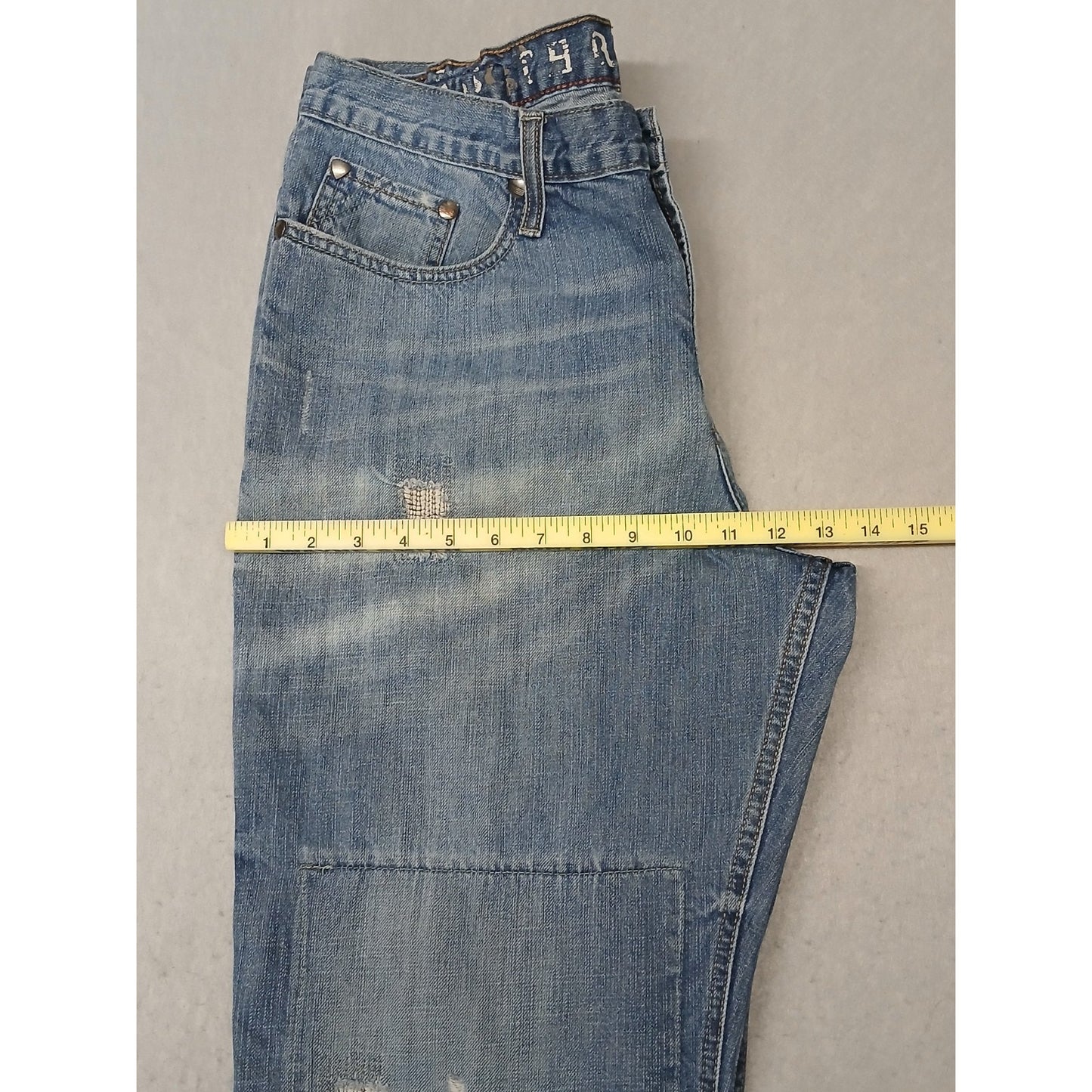 Southern Thread (36x34) Y2K Baggy Wide Blue Denim Jeans
