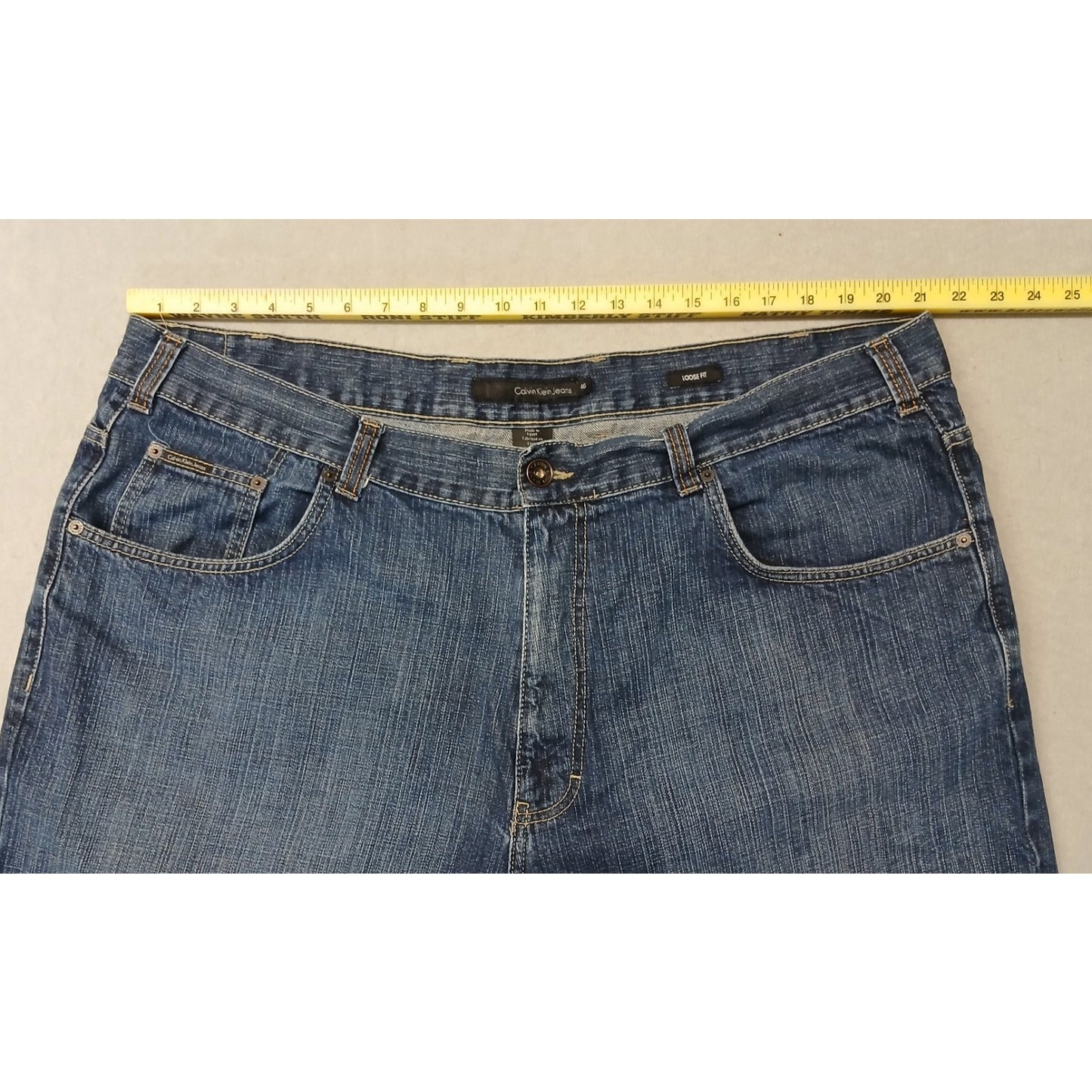 Calvin Kline (46x30) Men's Loose Fit Blue Denim Jeans