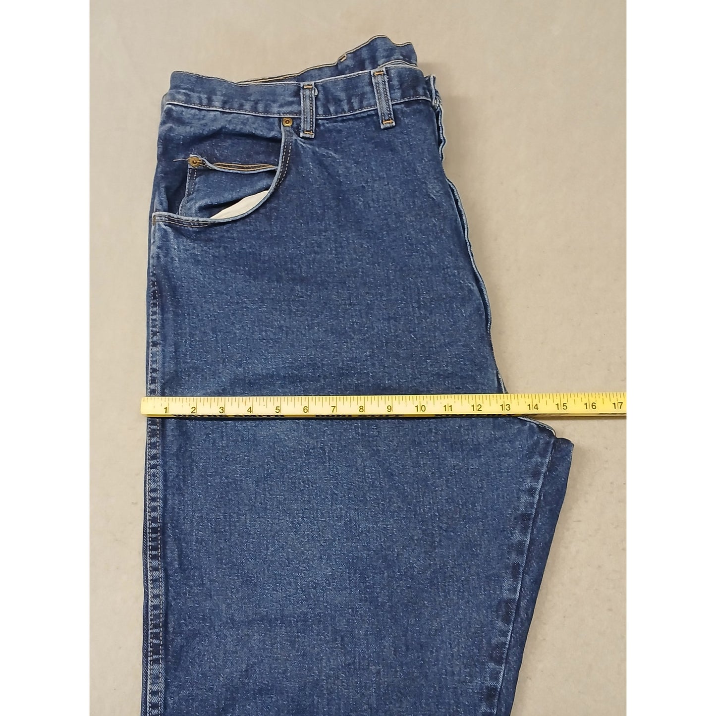 Wrangler (46x32) Rugged Relaxed Straight Blue Denim Jeans