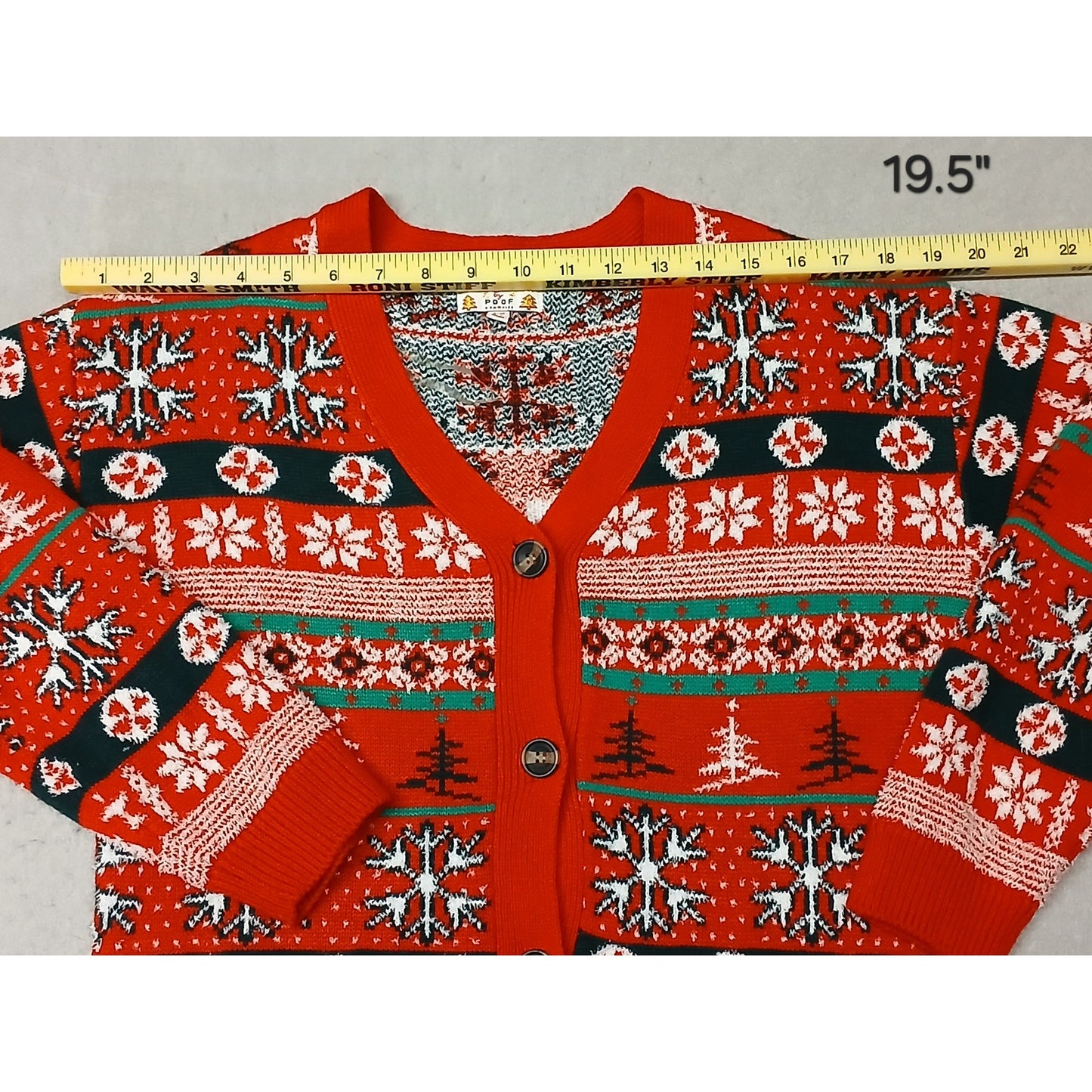POOF (Medium)Women's Button Ugly Xmas Pullover Sweater