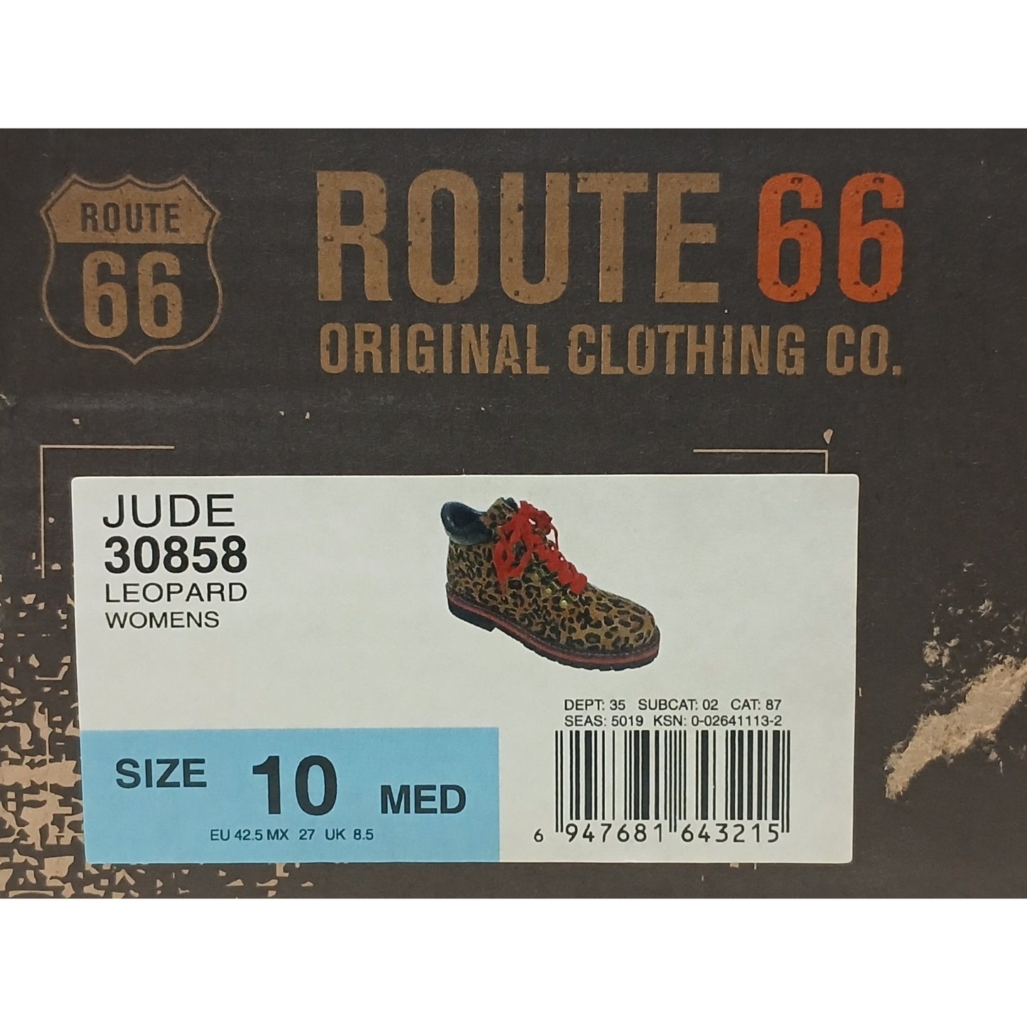 Route 66 (10) Leopard Print Lace-Up Ankle Jude Width Boots