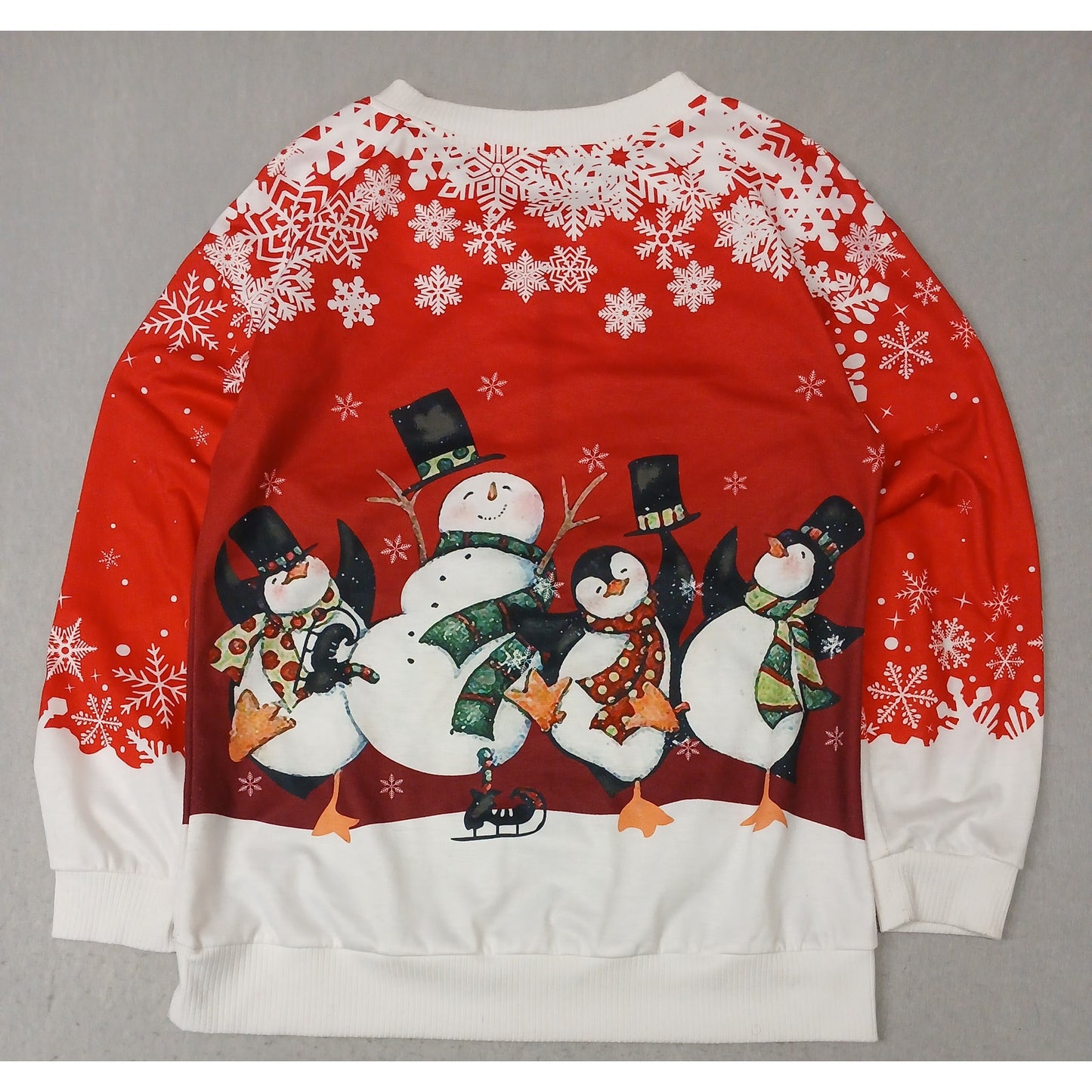 Women's (Medium) Ugly Xmas Zip Pullover Fleece Sweatshirt