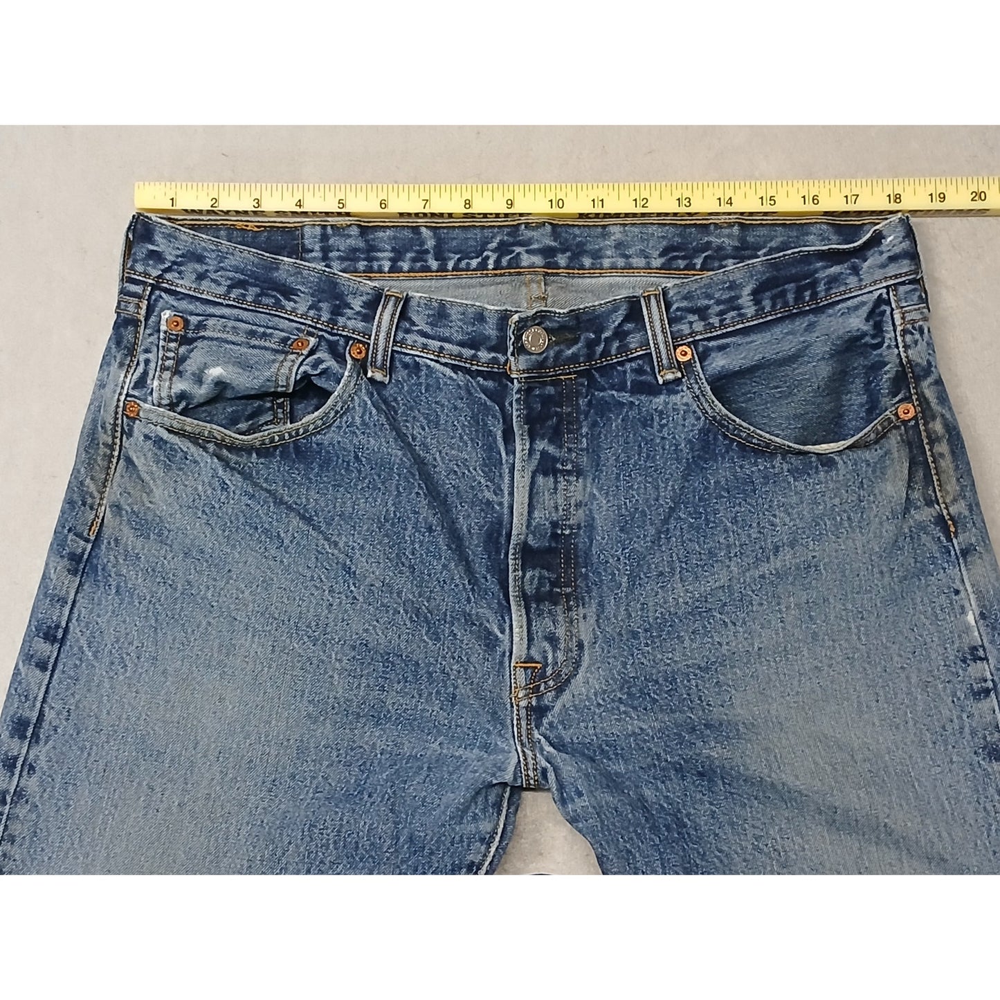 Levi's 501 (38x32) Original Fit Straight Blue Denim Jeans