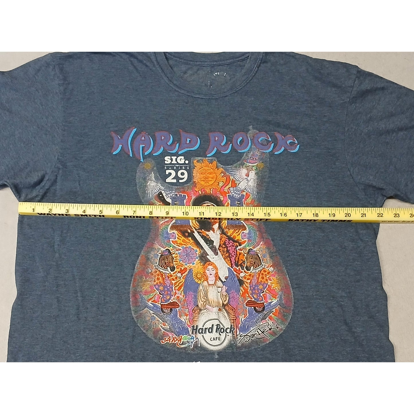 Hard Rock Cafe (24x22") Gray Jimmy Hendrix Houston Tee Shirt