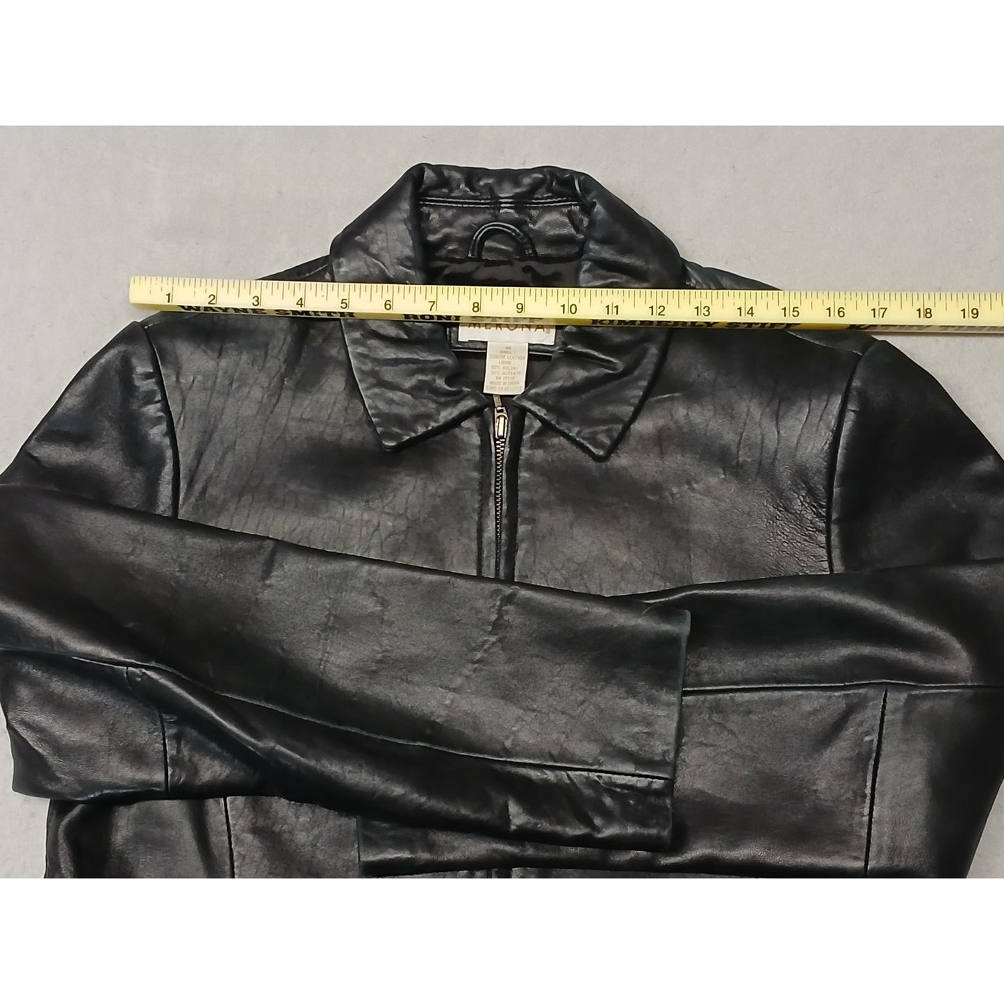 Merona (Medium) Women's Black Genuine Leather Zip Jacket