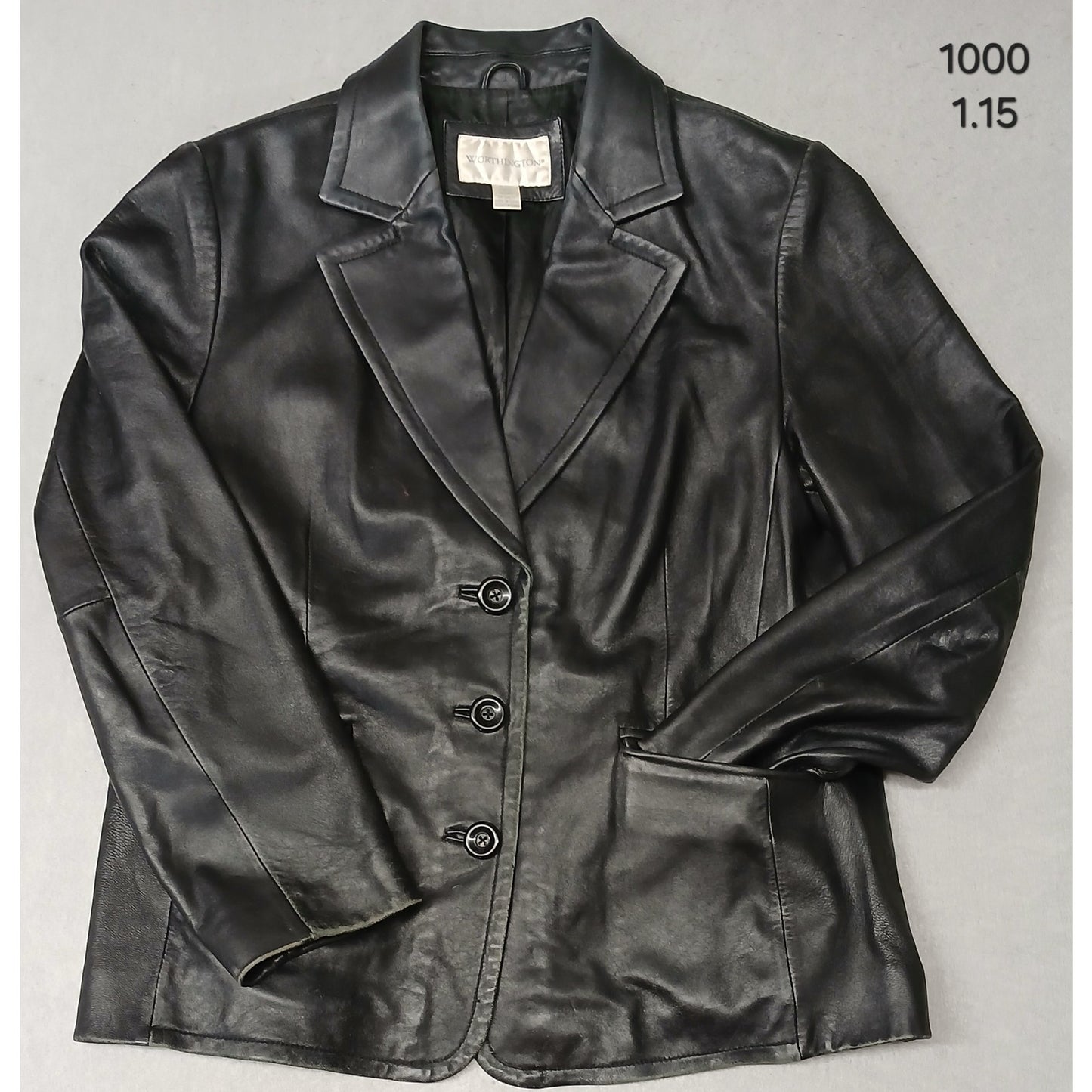 Worthington (Large) Vintage Genuine Basic Zip Leather Jacket