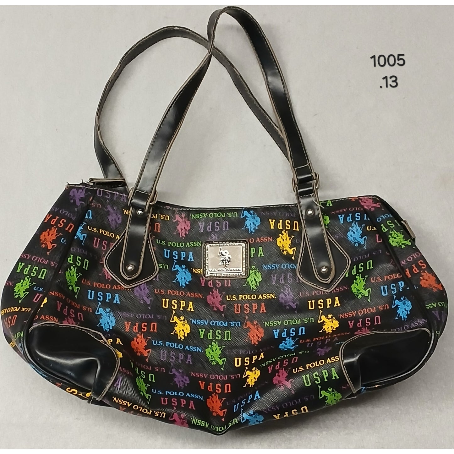 U.S. Polo Assn. Nylon Multicolor Logo Shoulder Tote Bag