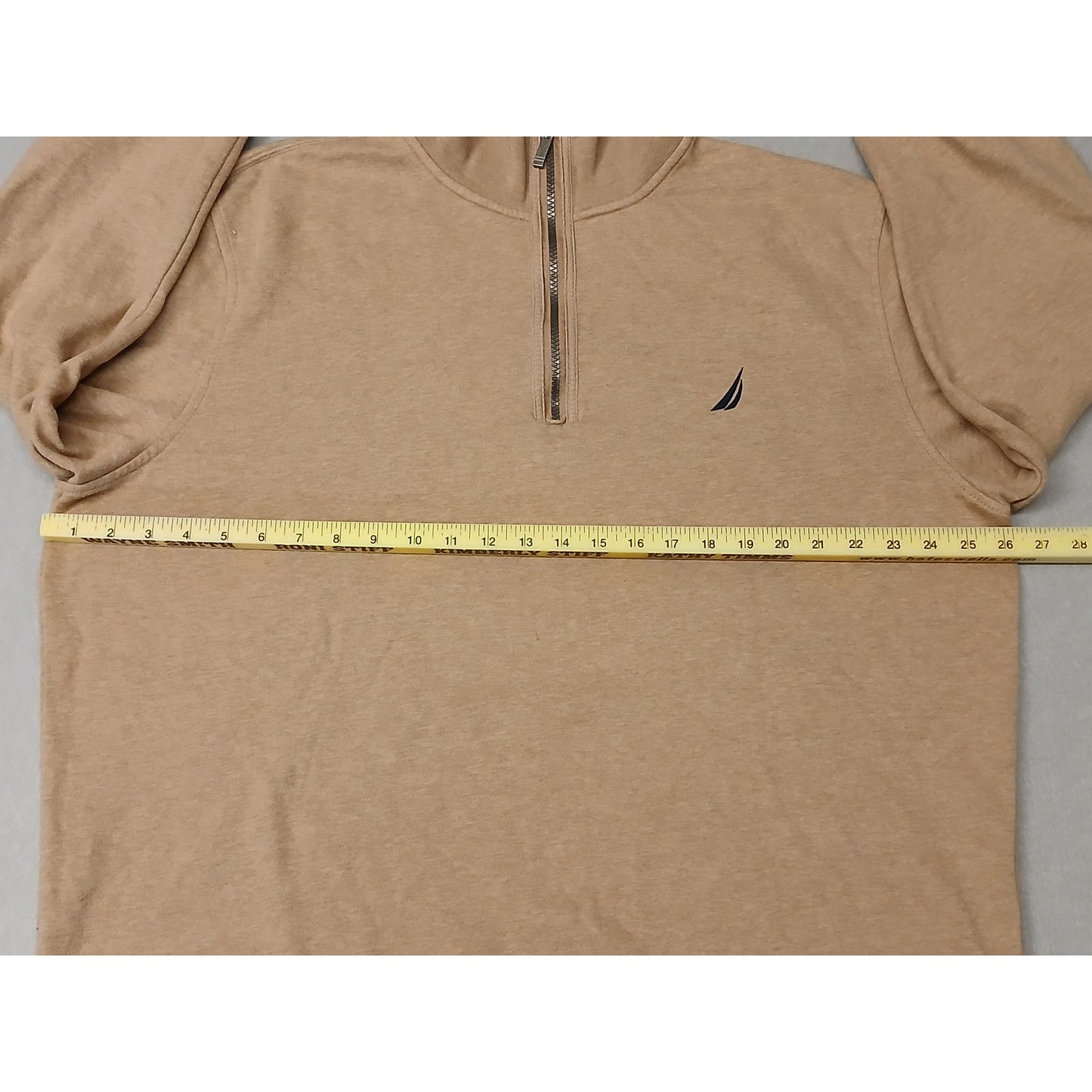 Nautica (2XL) Men's Tan Long Sleeve Zip Pullover Sweatshirt