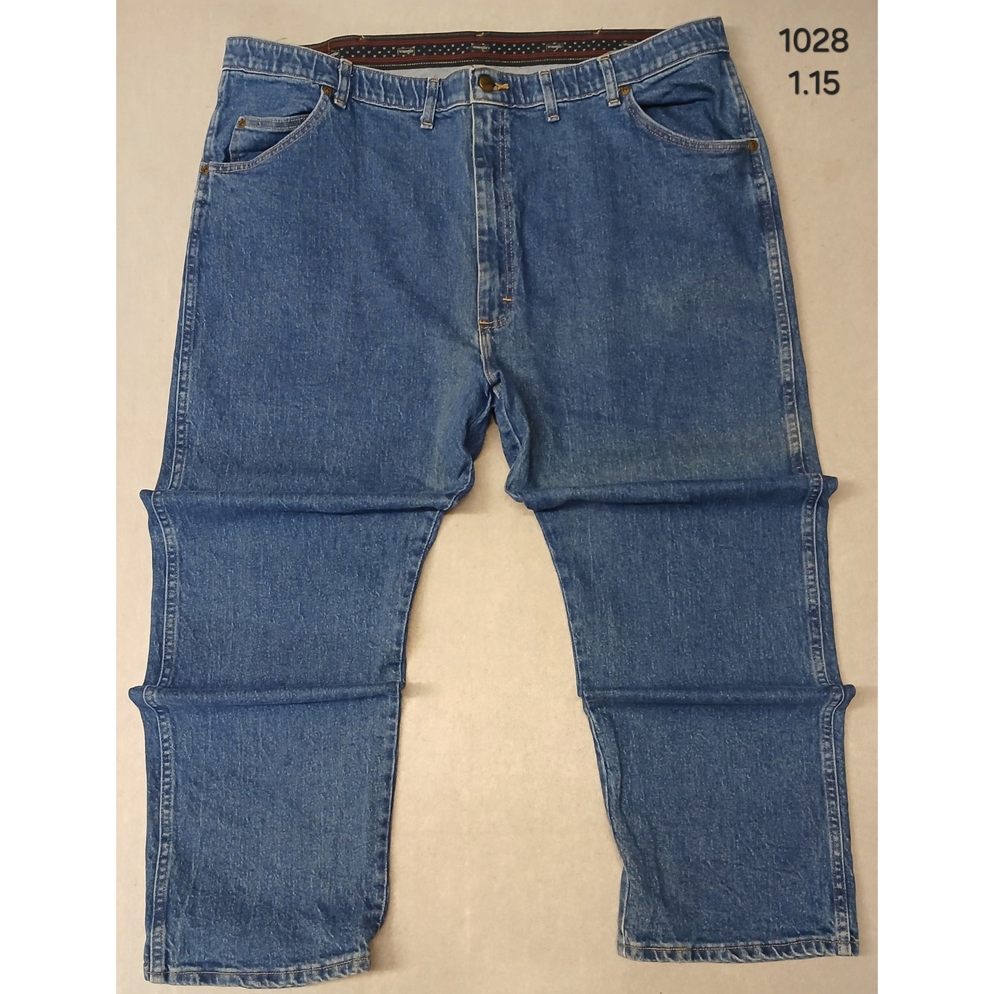 Wrangler (46x29) Straight Stretch Waist Blue Denim Jeans