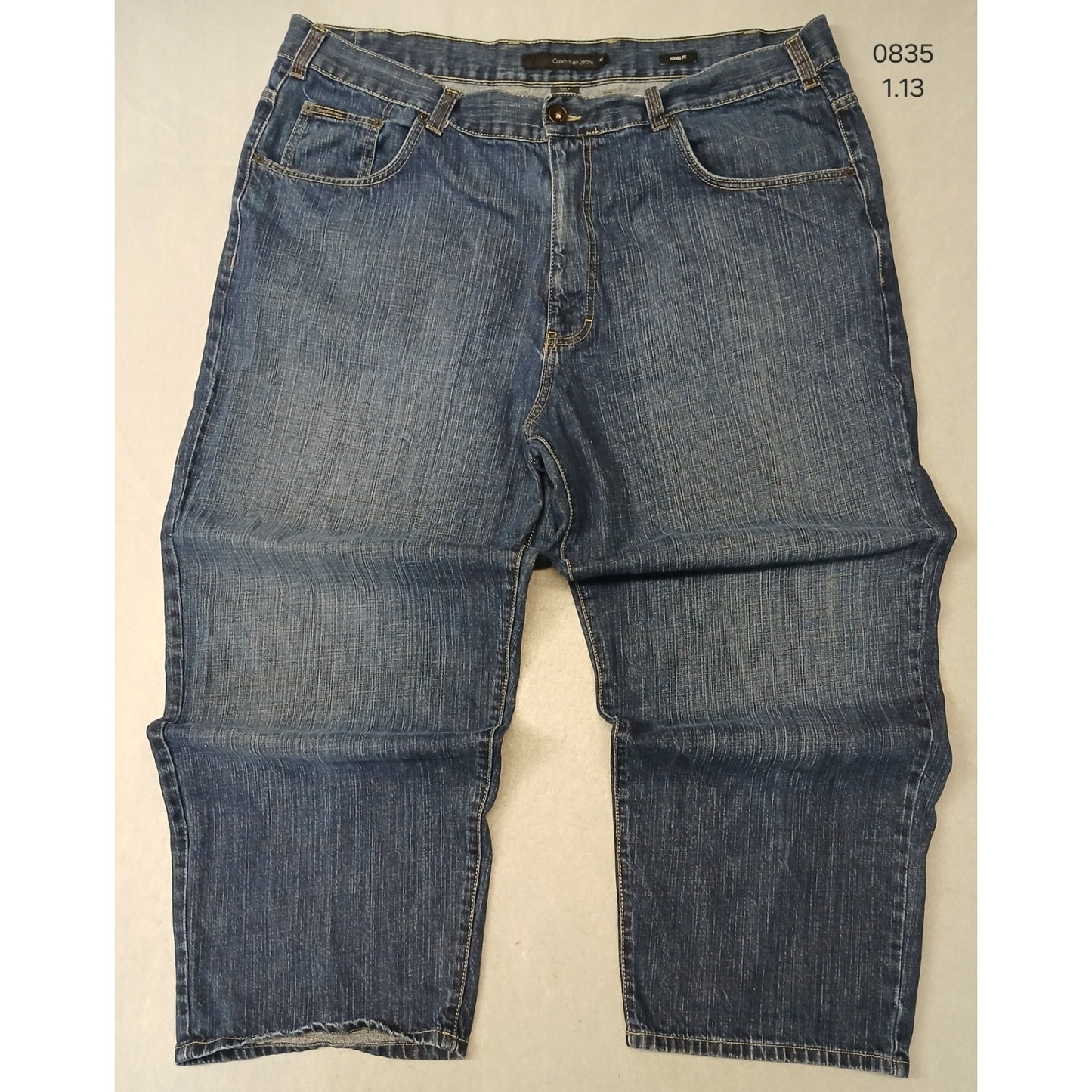 Calvin Kline (46x30) Men's Loose Fit Blue Denim Jeans