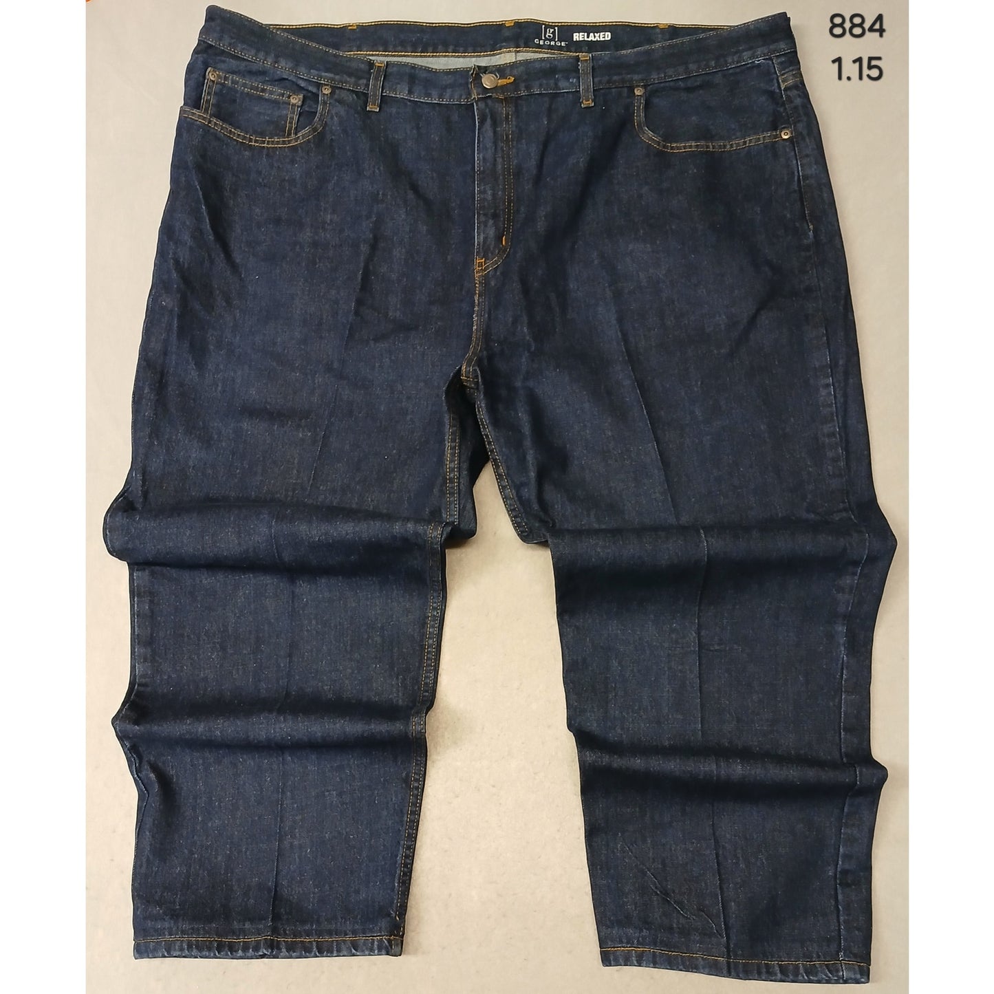 George (50x30) Men's Straight Leg Relaxed Blue Denim Jeans
