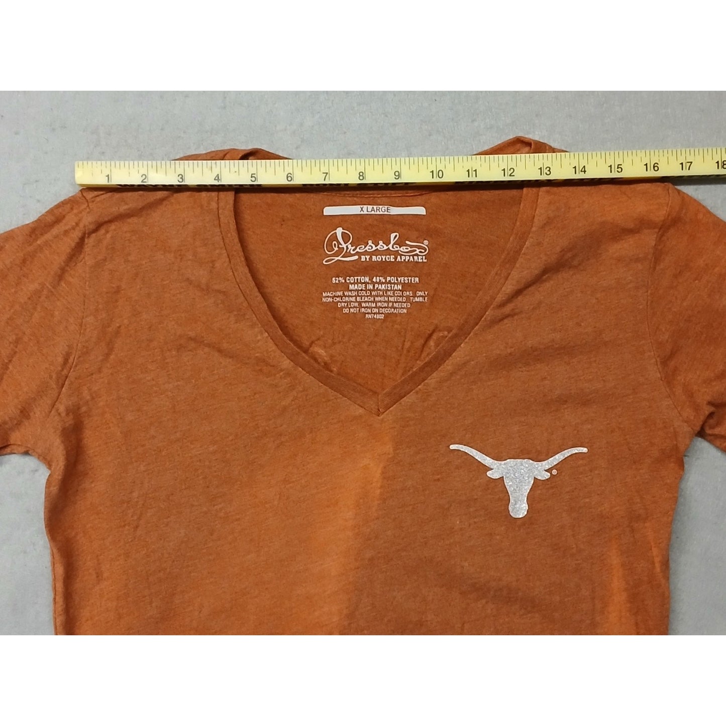 Pressbox (XLarge) Women's Orange Texas Longhorn V-Neck Tee Shirt