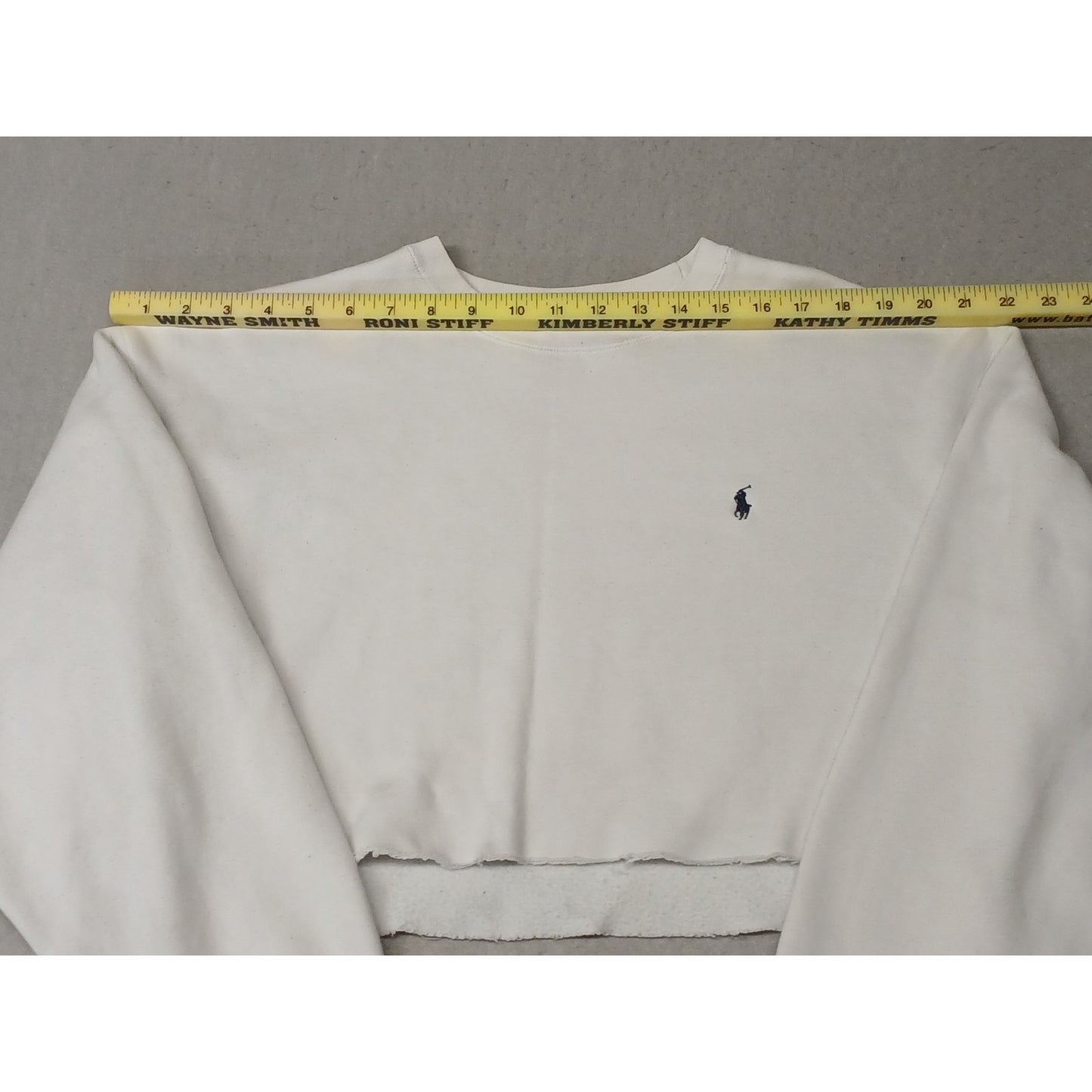 Polo Ralph Lauren (Medium) White Crop Crew Sweatshirt
