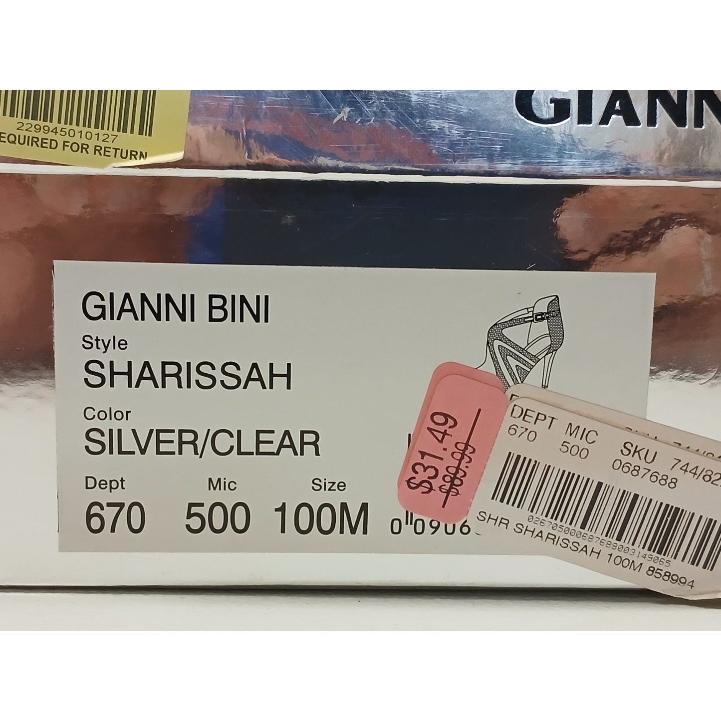Gianni Bini (10M) Sharissah Silver Rhinestone Stiletto High Heels