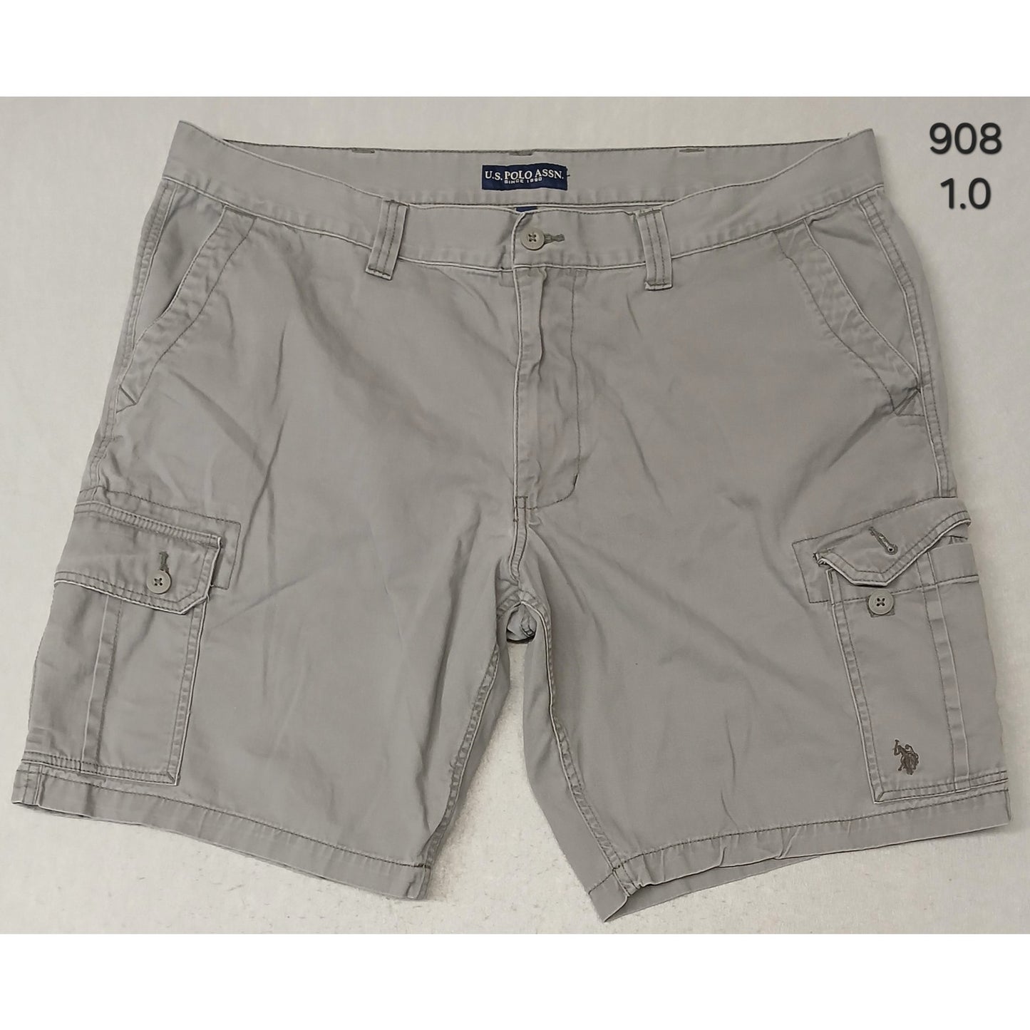 U.S. Polo Assn. (44) Men's Gray Cargo Khaki Relaxed Shorts