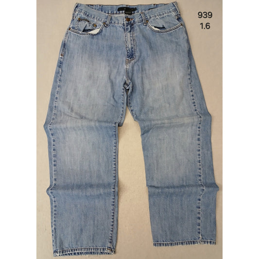 Calvin Klein (36x30) Men's Relaxed Straight Leg Blue Denim Jeans
