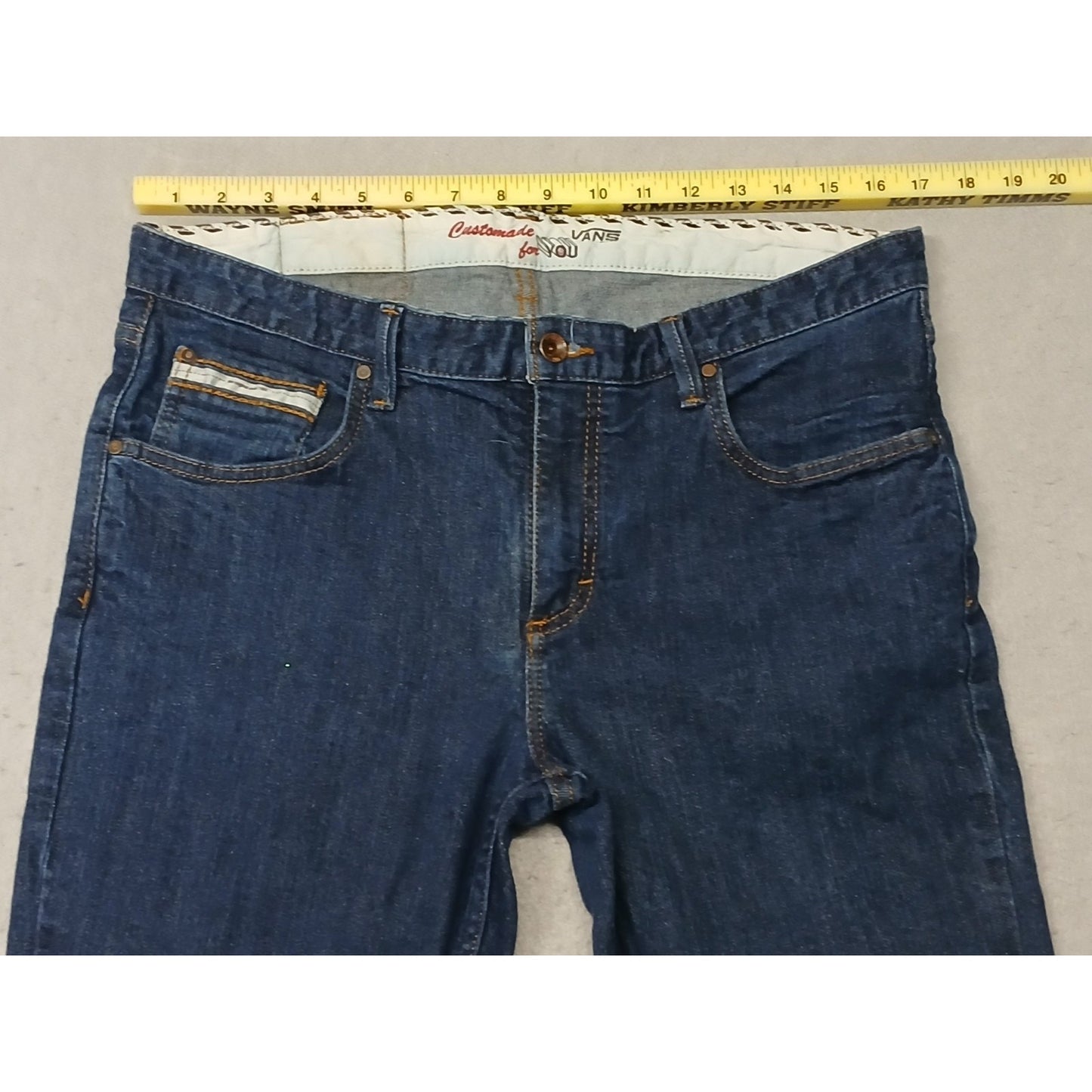 Vans (36x30) Men's Straight Leg Blue Denim Jeans